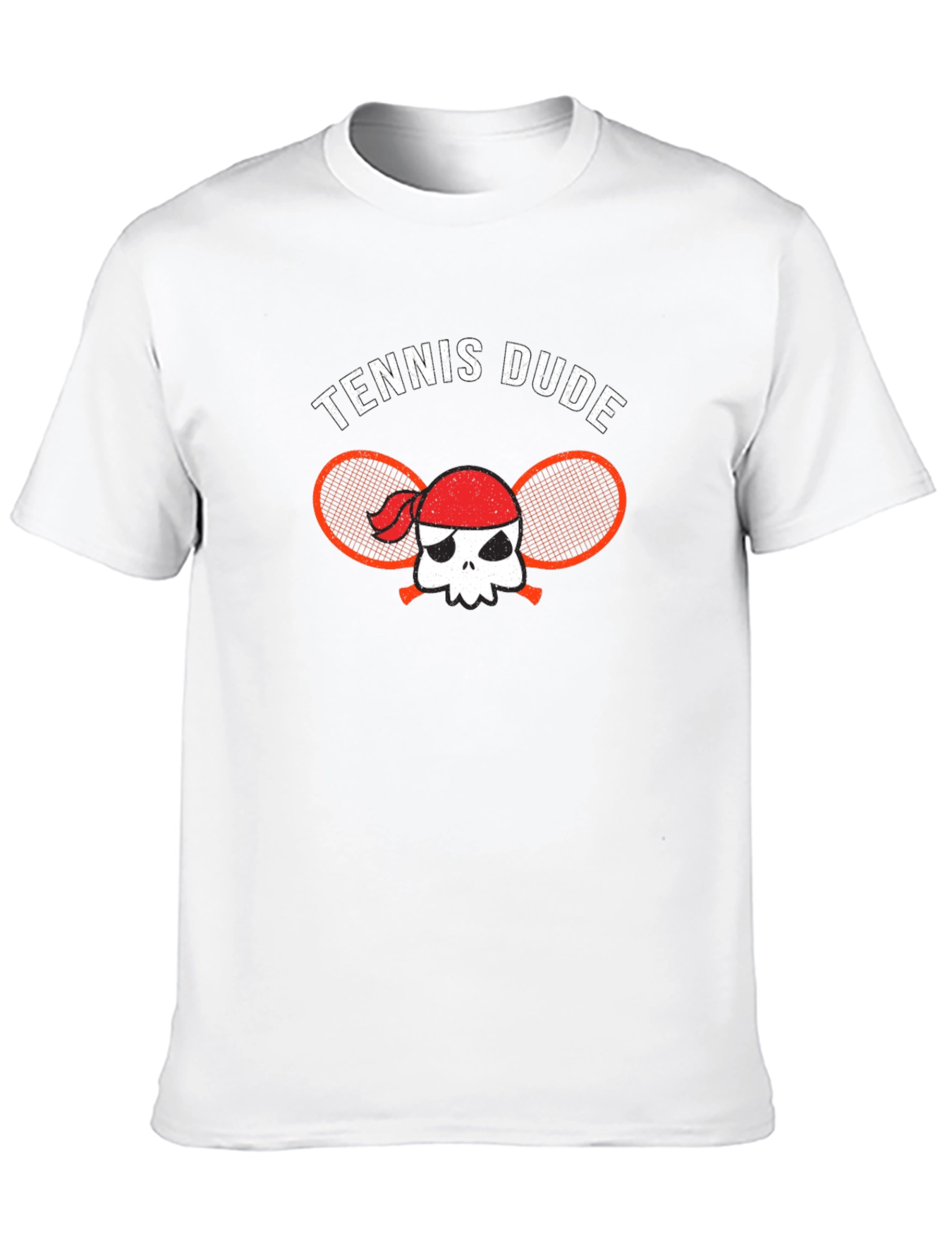 Tennis Dude T-Shirt - Skull Pirate Tennis Racquet