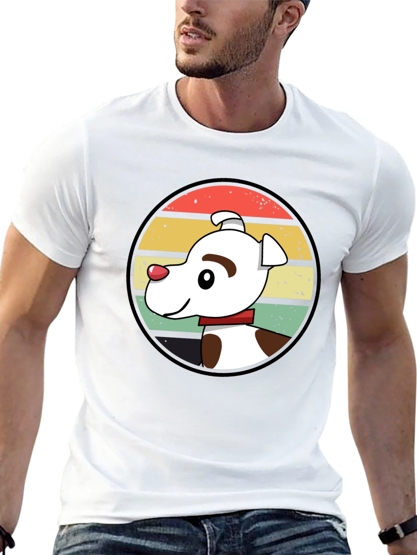 Retro Dog Graphic Tee - Unisex Black T-Shirt
