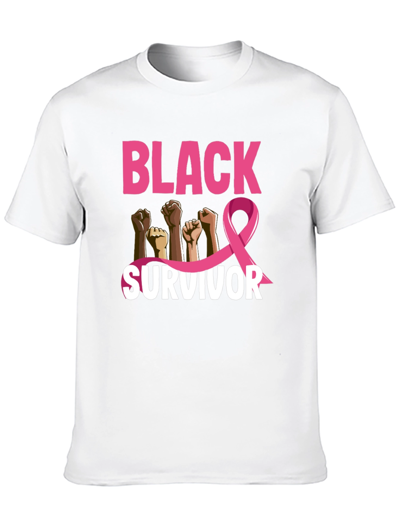 Black Survivor Breast Cancer Awareness T-Shirt