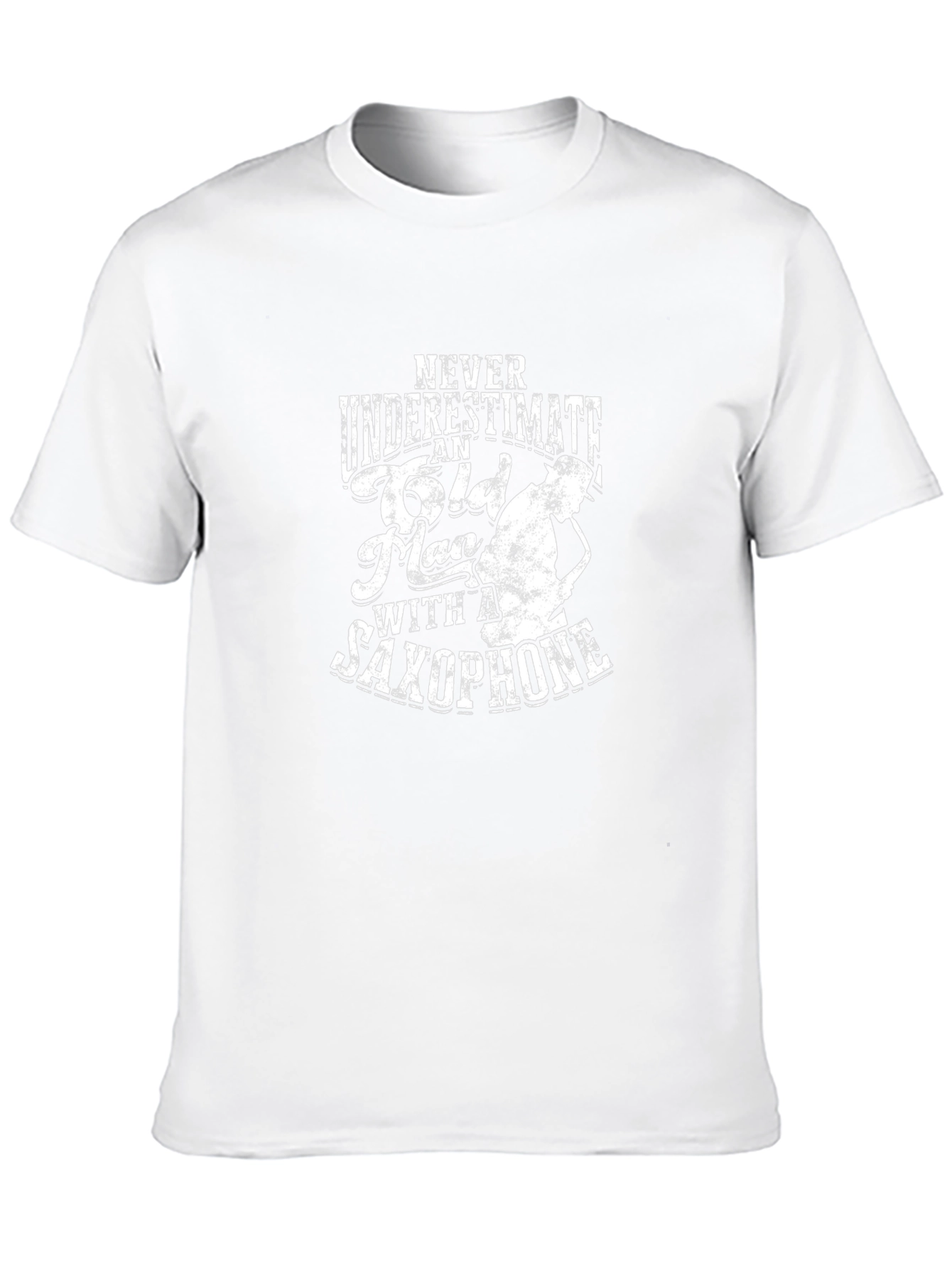 Saxophone Old Man Graphic Tee - Black