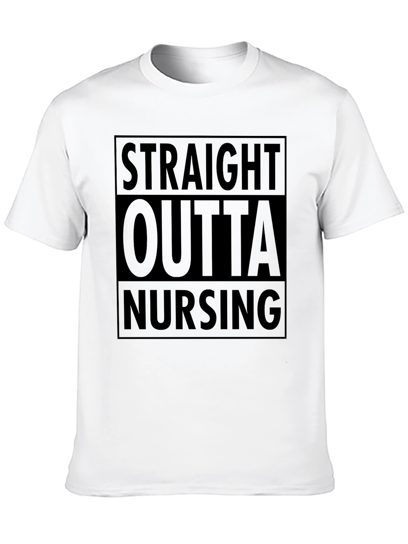 Straight Outta Nursing Black Graphic Tee