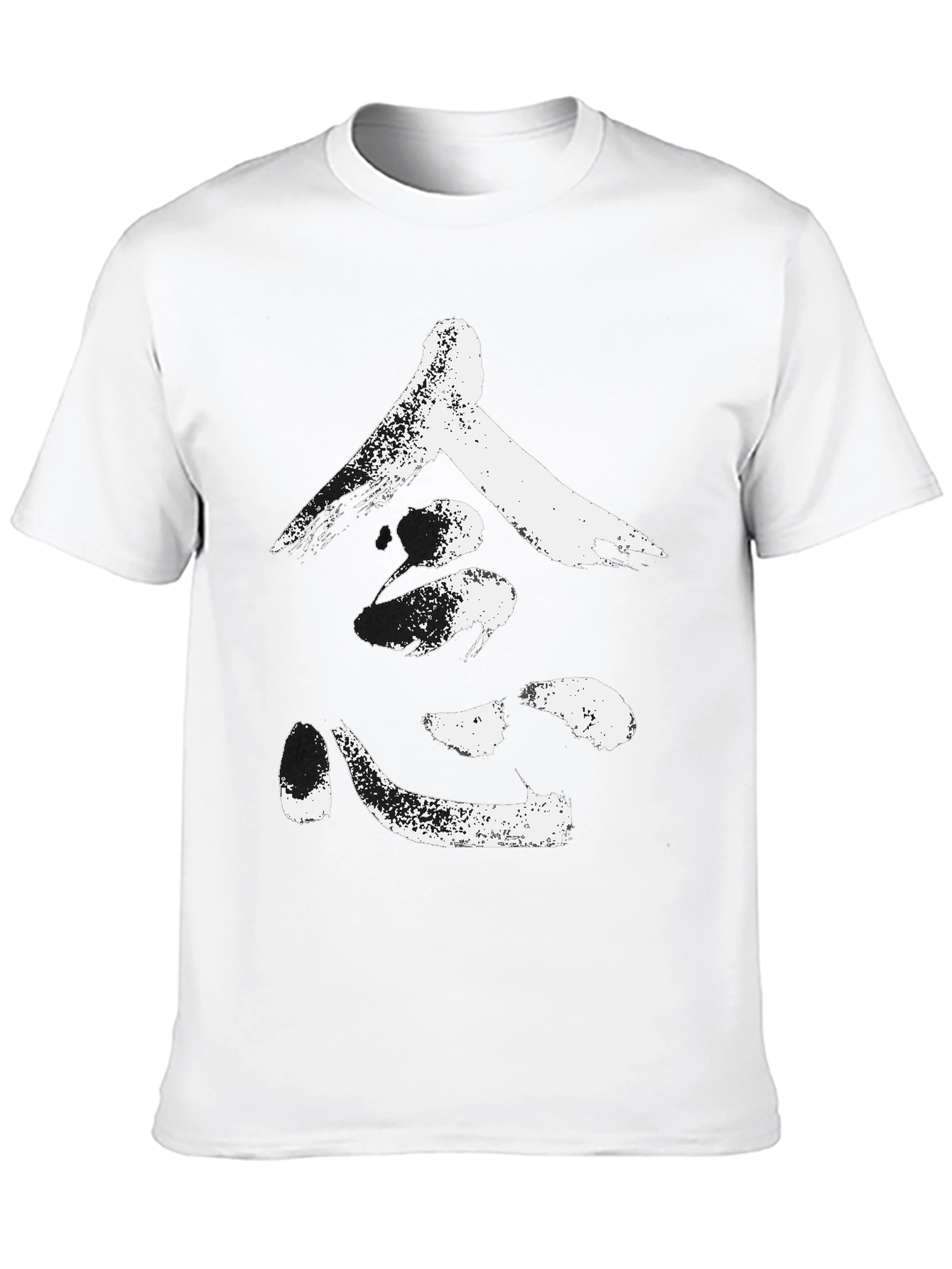 Black T-Shirt with White Japanese Calligraphy Graphic