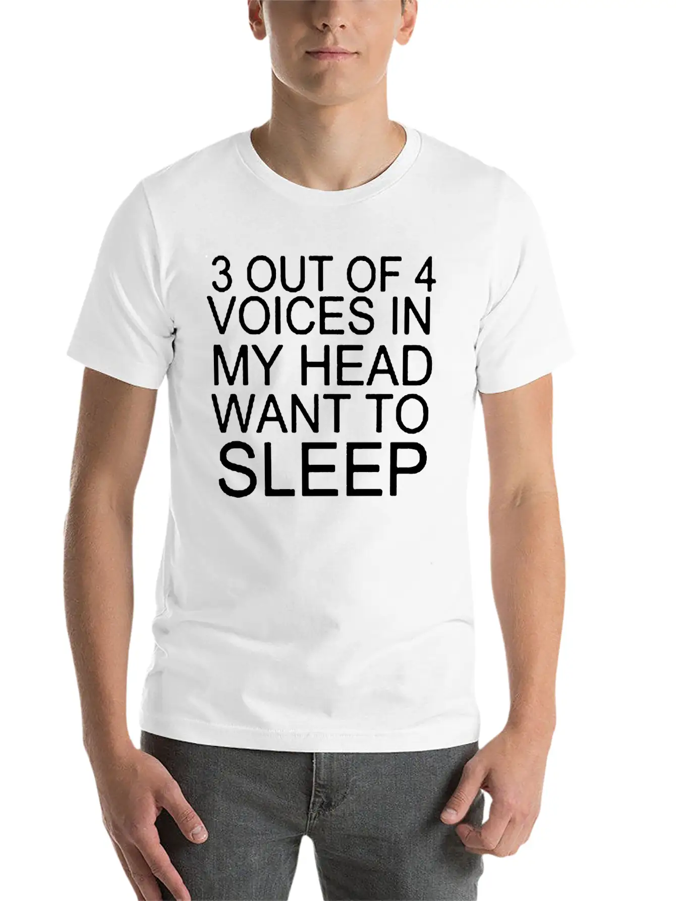 3 Out Of 4 Voice In My Head Want To Sleep Lightweight Cotton T-Shirt – Daily Comfort Graphic Shirt