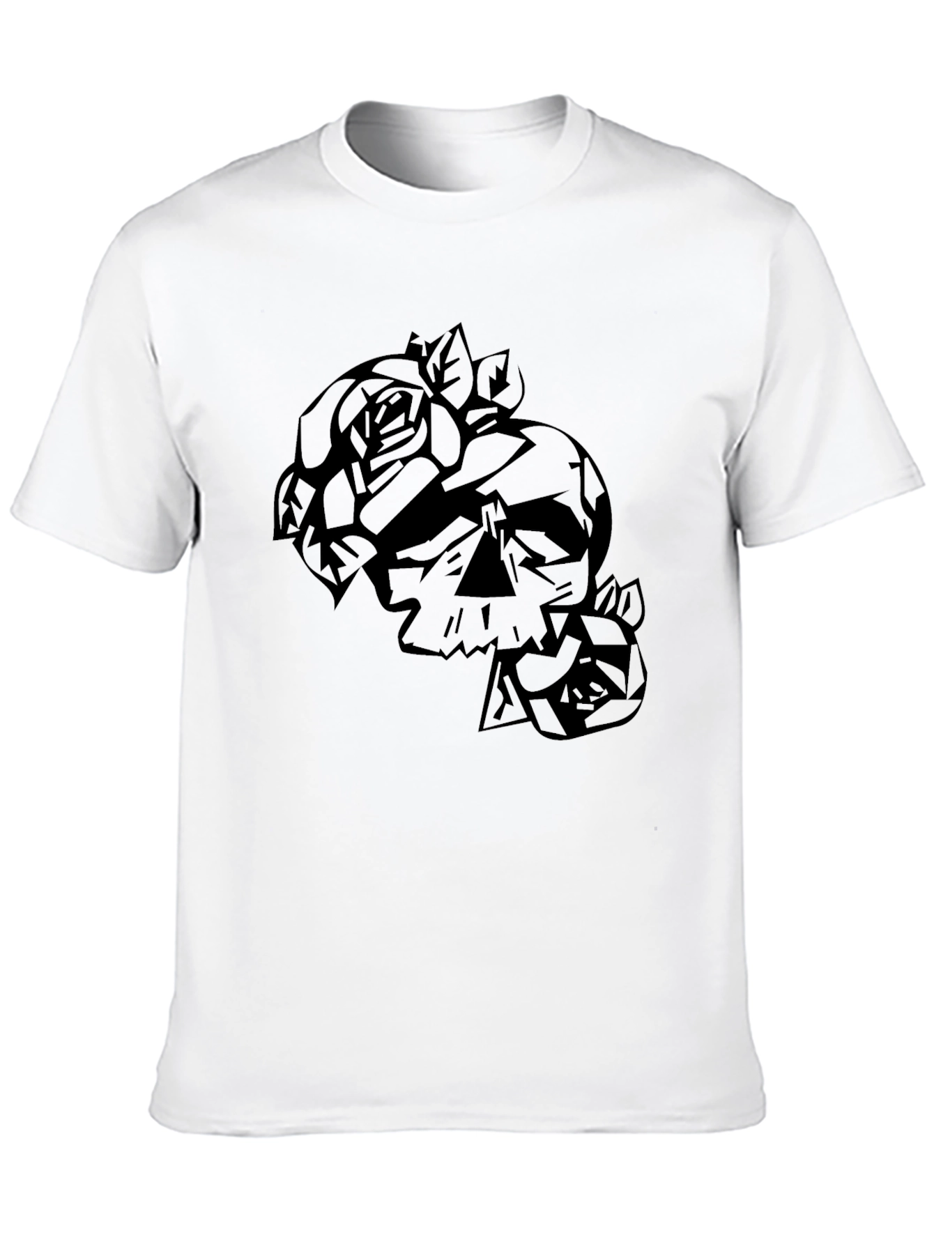 Skull and Roses Graphic Tee - Black