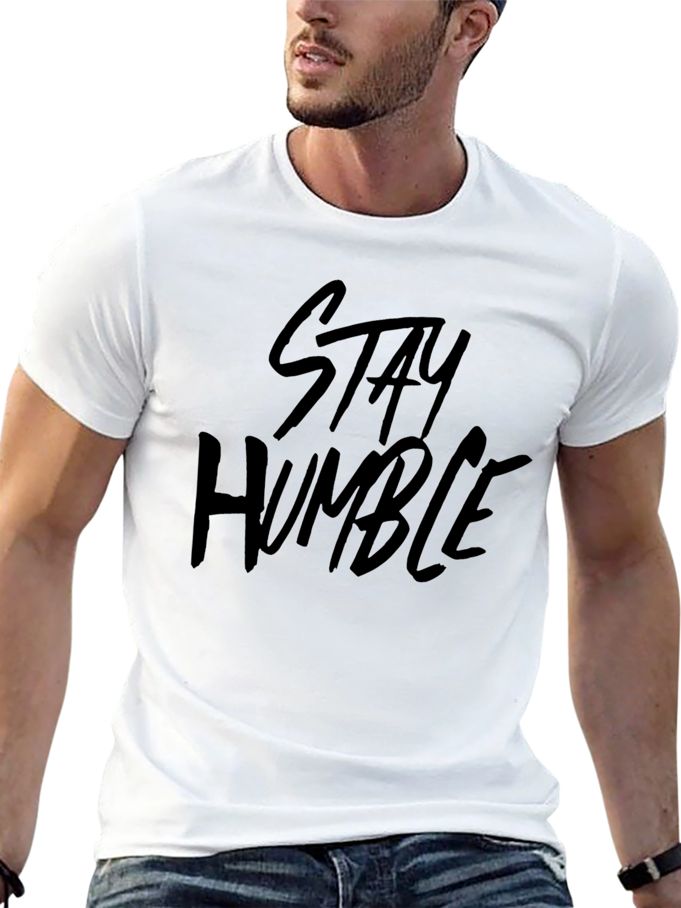 Stay Humble Black Graphic Tee for Men