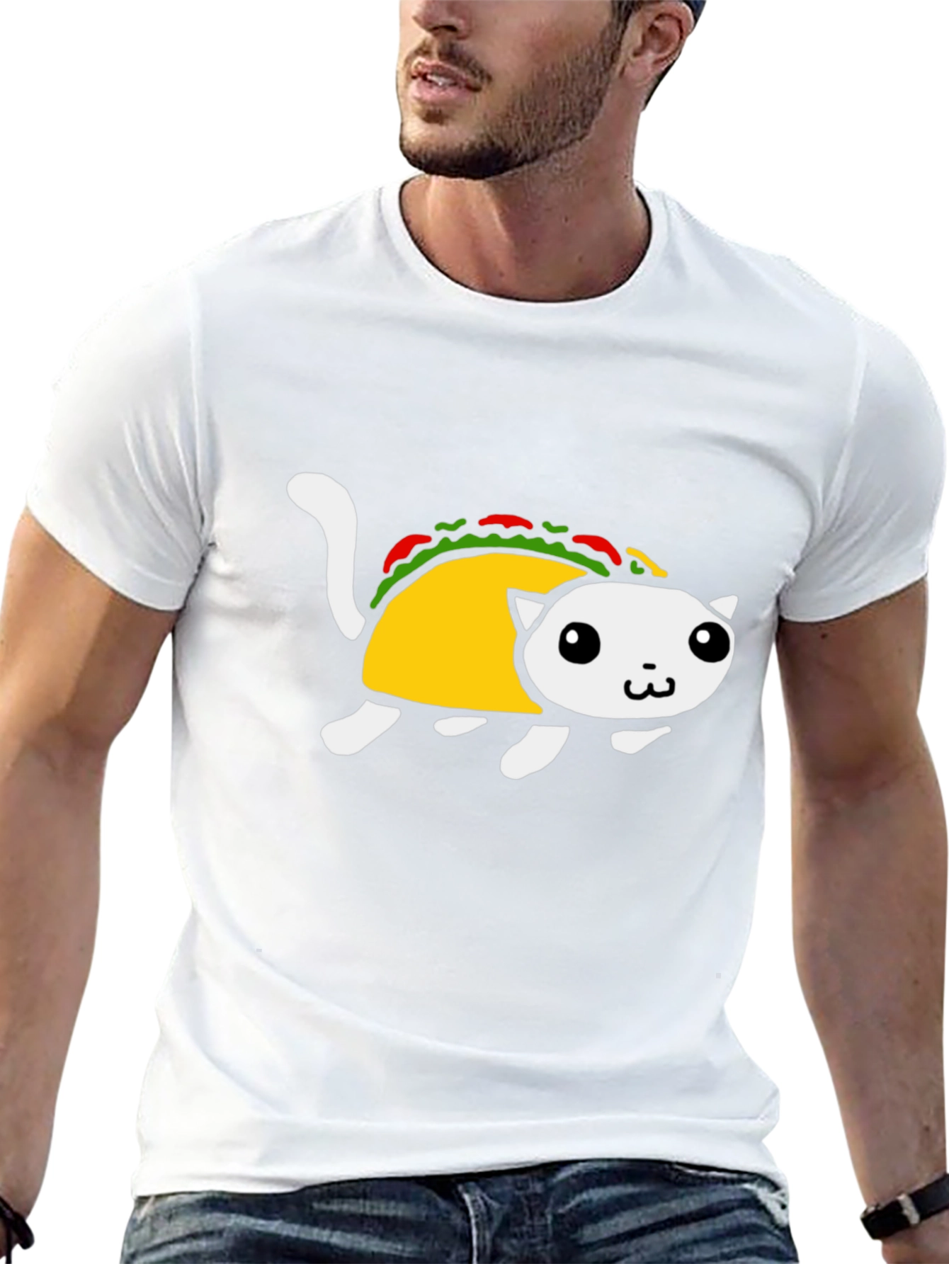 Taco Cat Graphic Tee - Black Short Sleeve