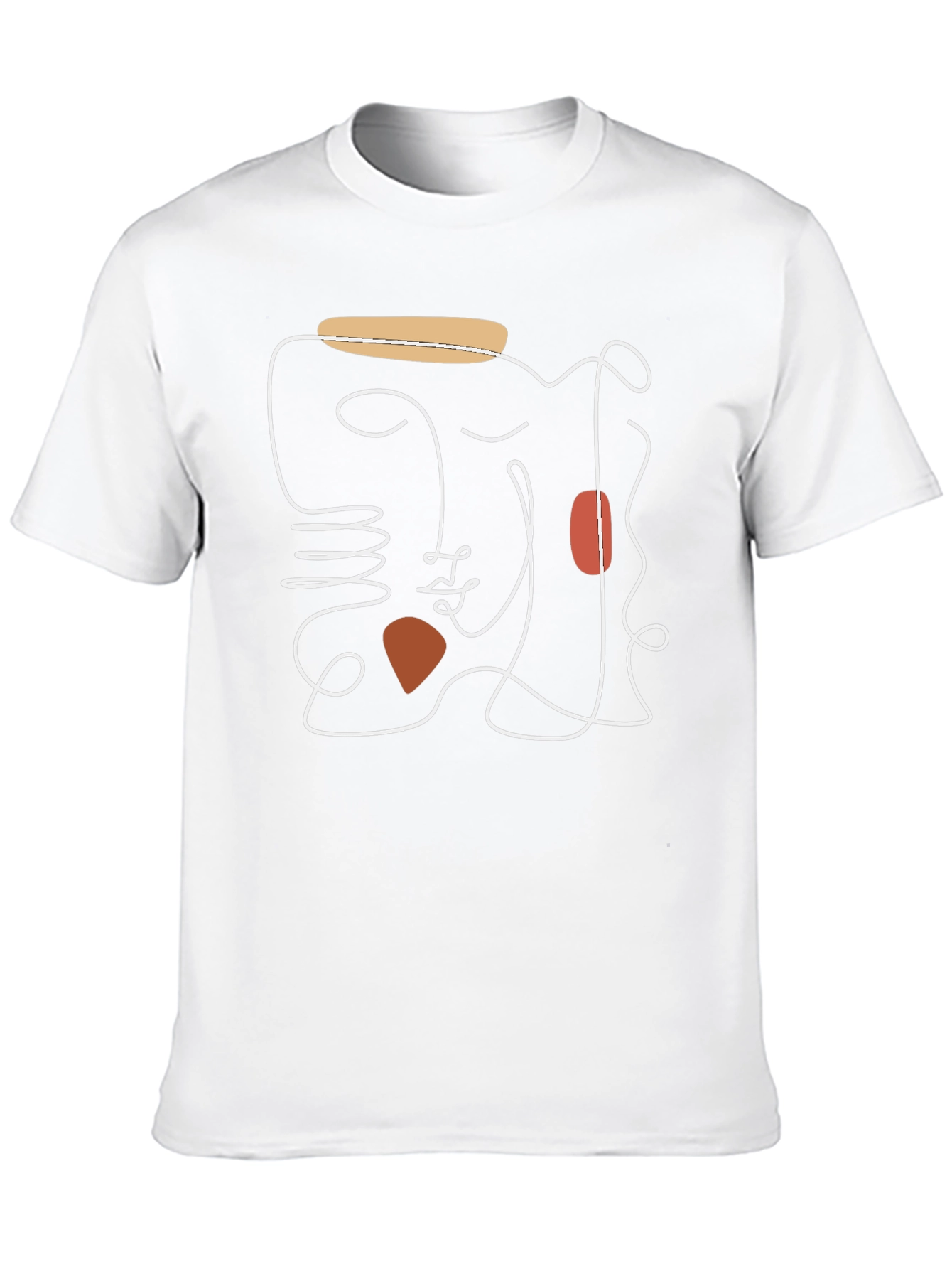 Abstract Face Graphic Tee - Modern Line Art T-Shirt