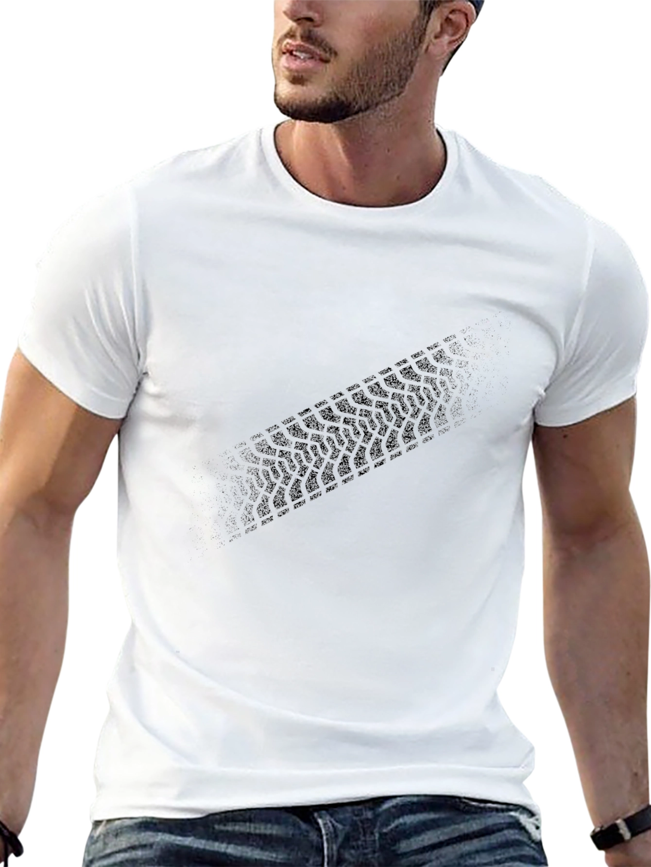 Black Tire Tread Graphic Tee