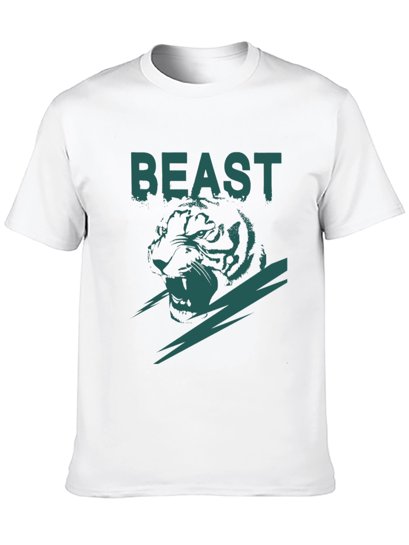Beast Tiger Graphic Tee - Black Cotton Blend