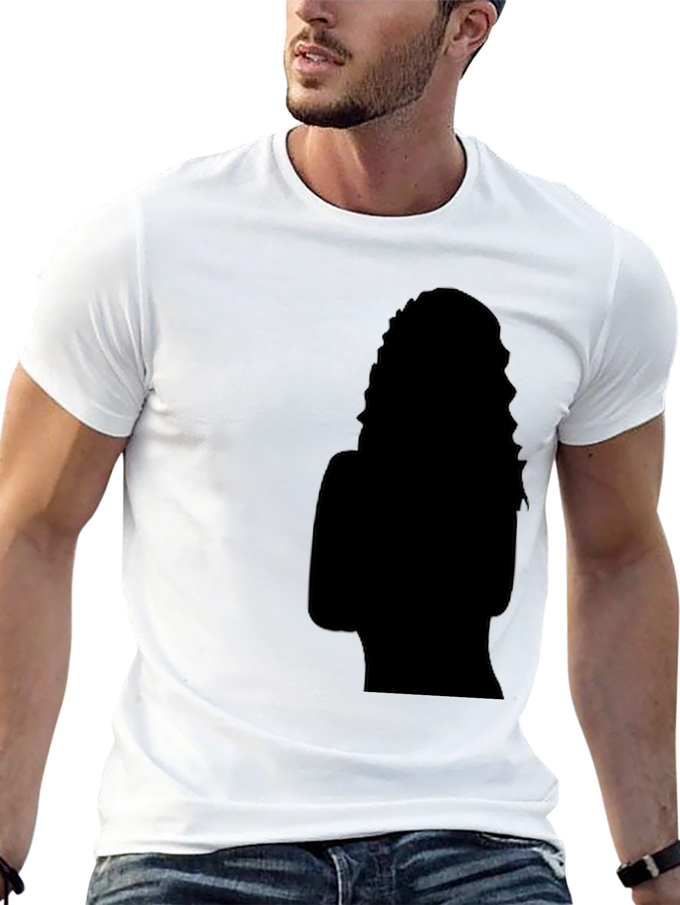 Silhouette Graphic Tee - Black Cotton Blend