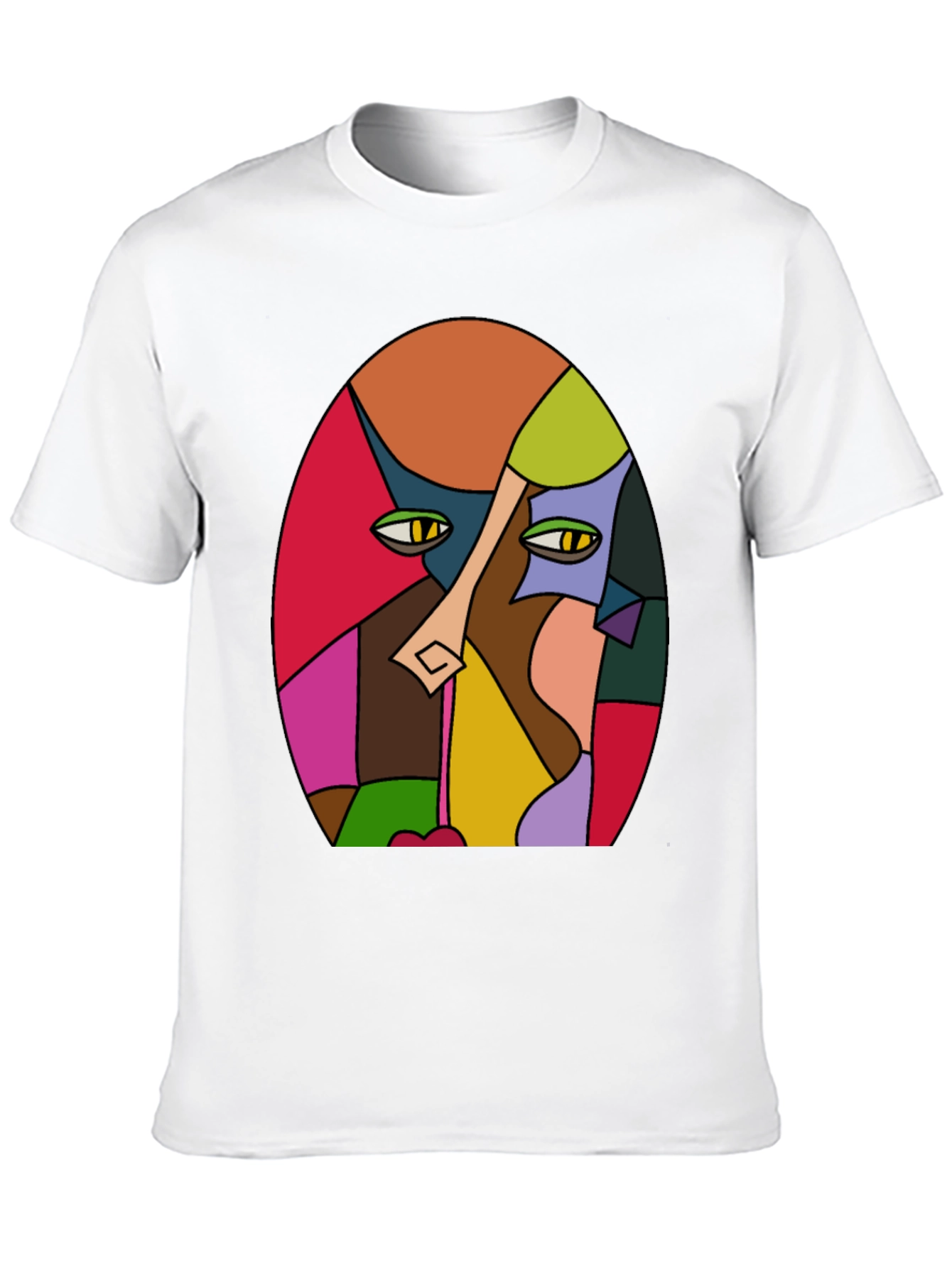 Abstract Face Graphic T-Shirt - Artistic Design
