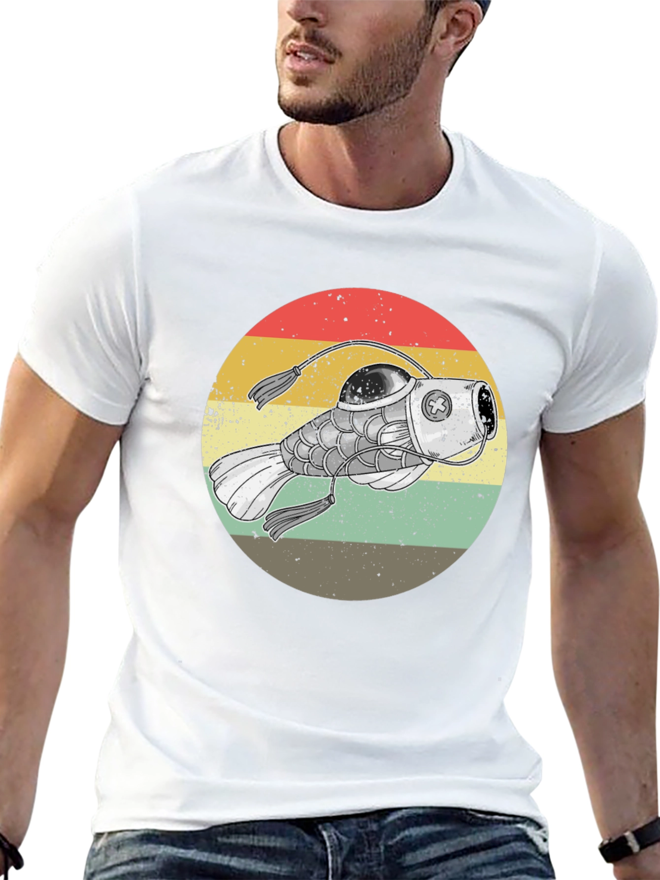 Retro Angler Fish Graphic Tee - Black