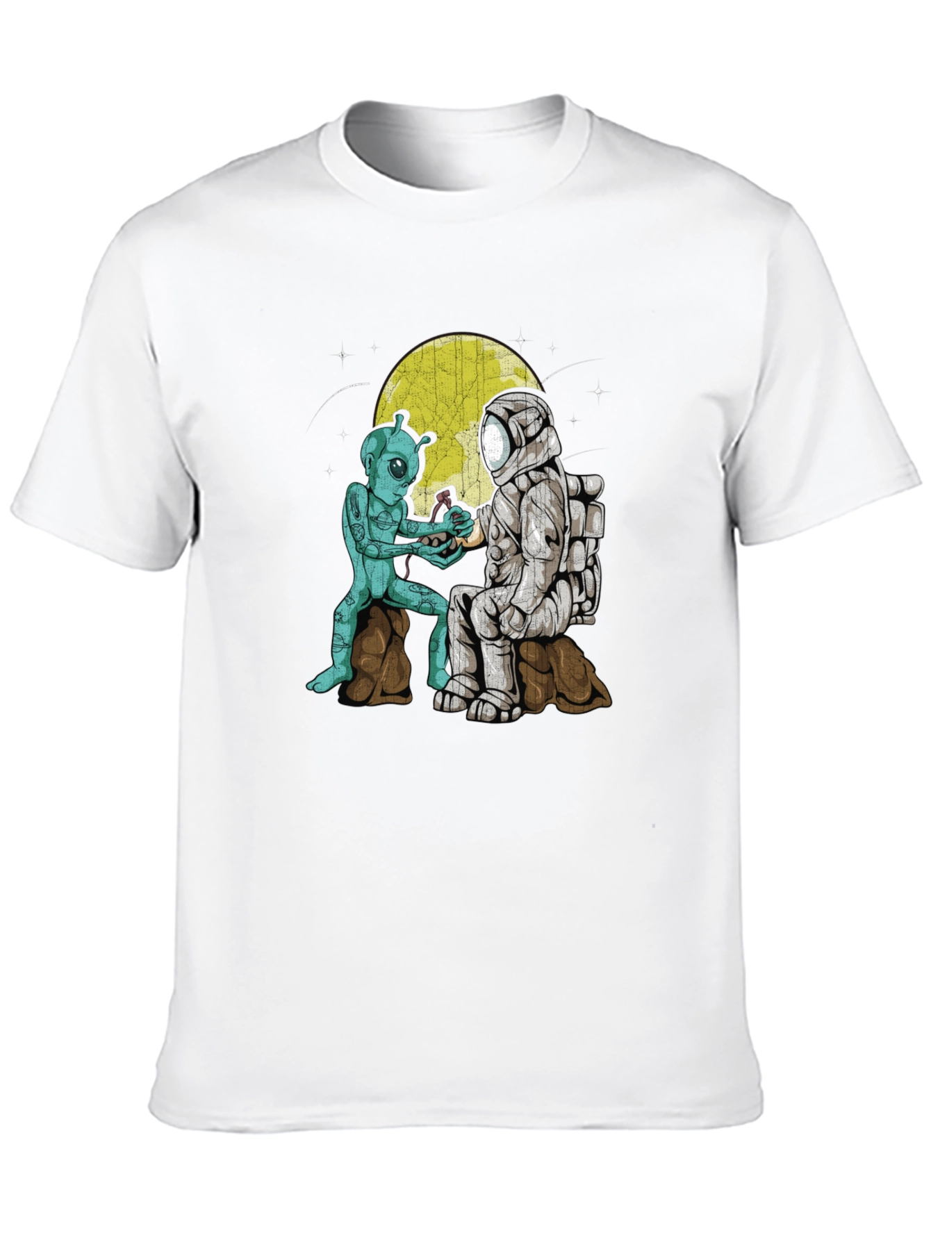 Astronaut & Alien Friendship Graphic T-Shirt