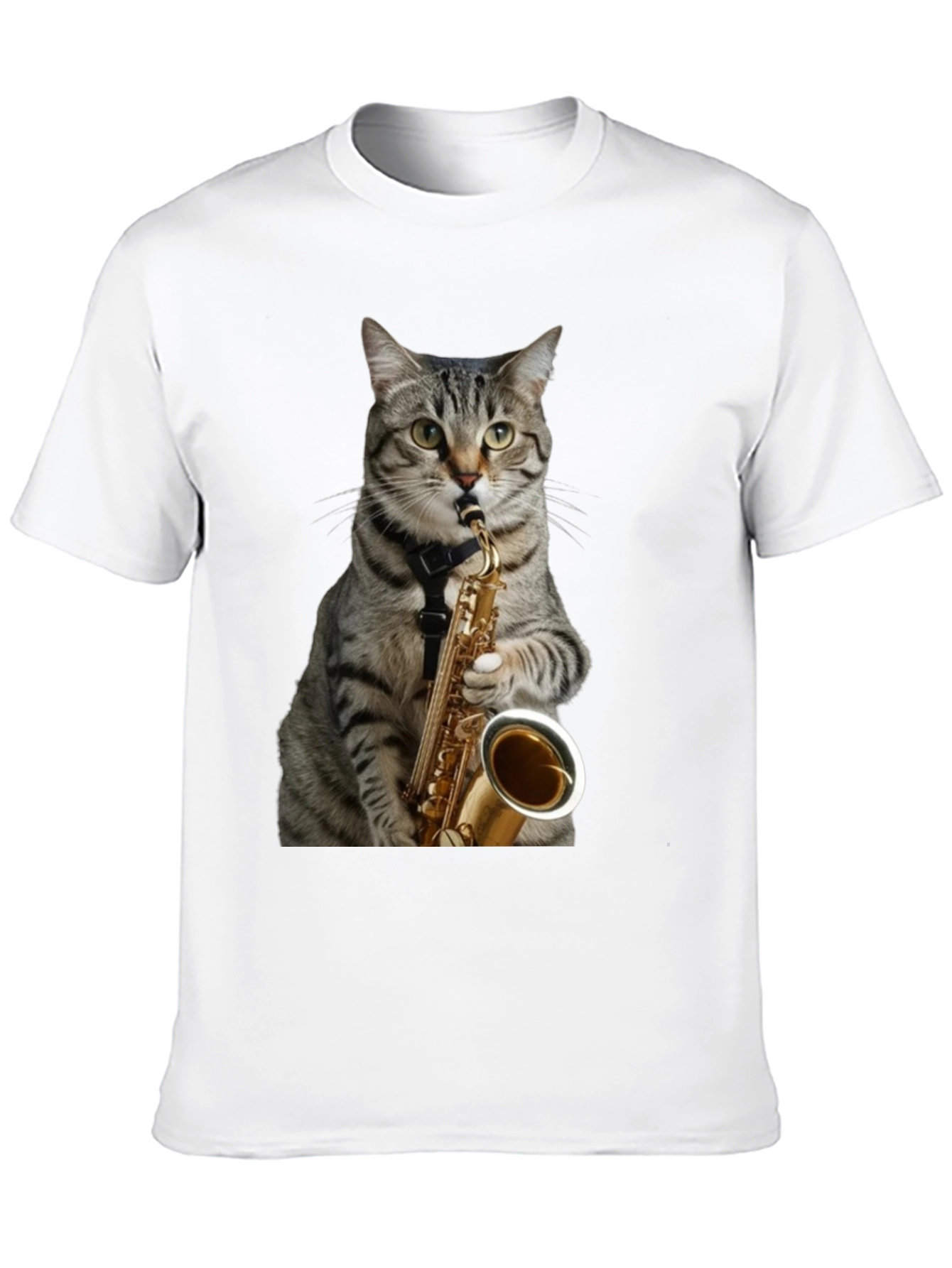 Cat Saxophone Player Graphic Tee