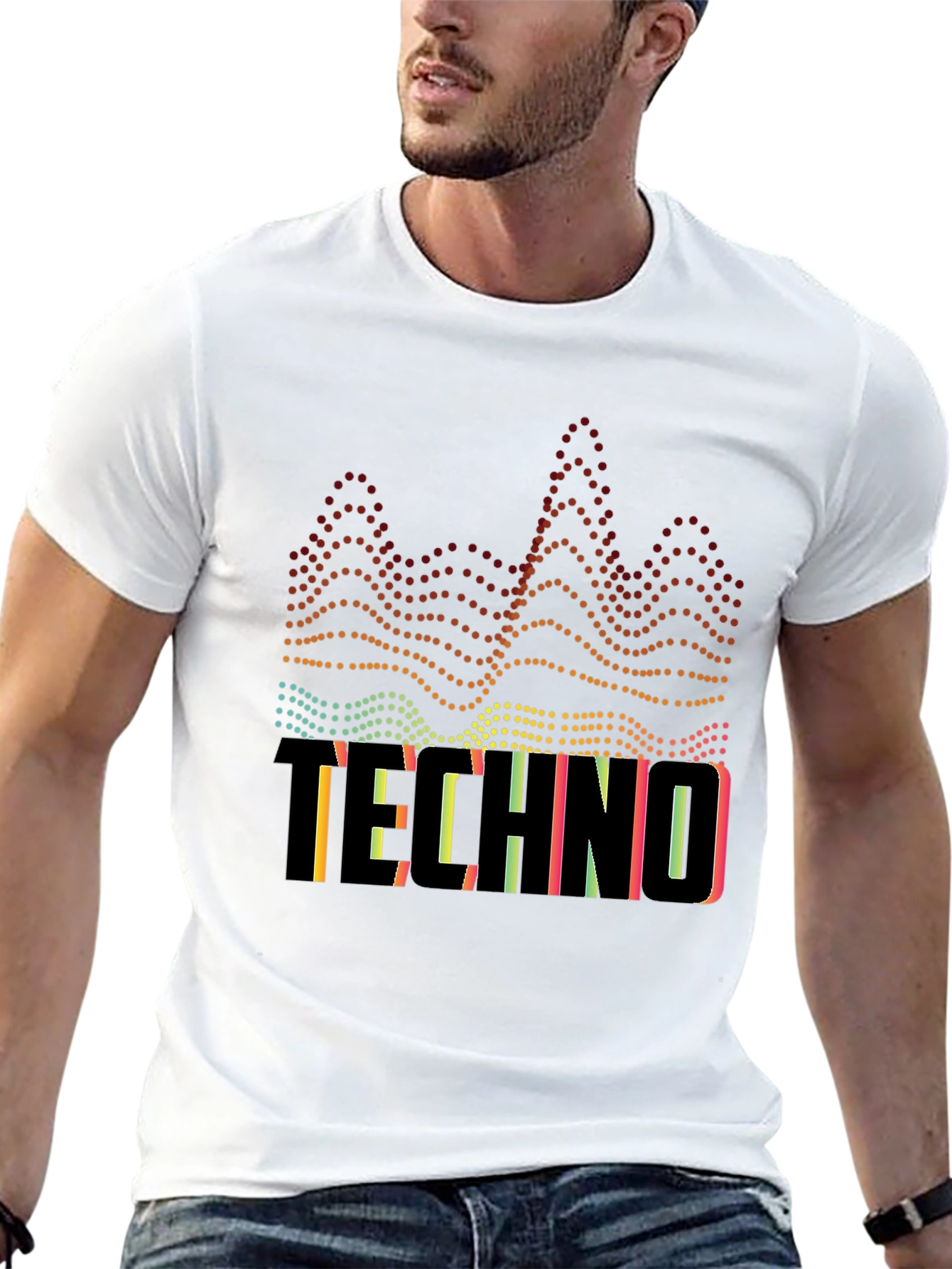 Techno Music Graphic Black T-Shirt