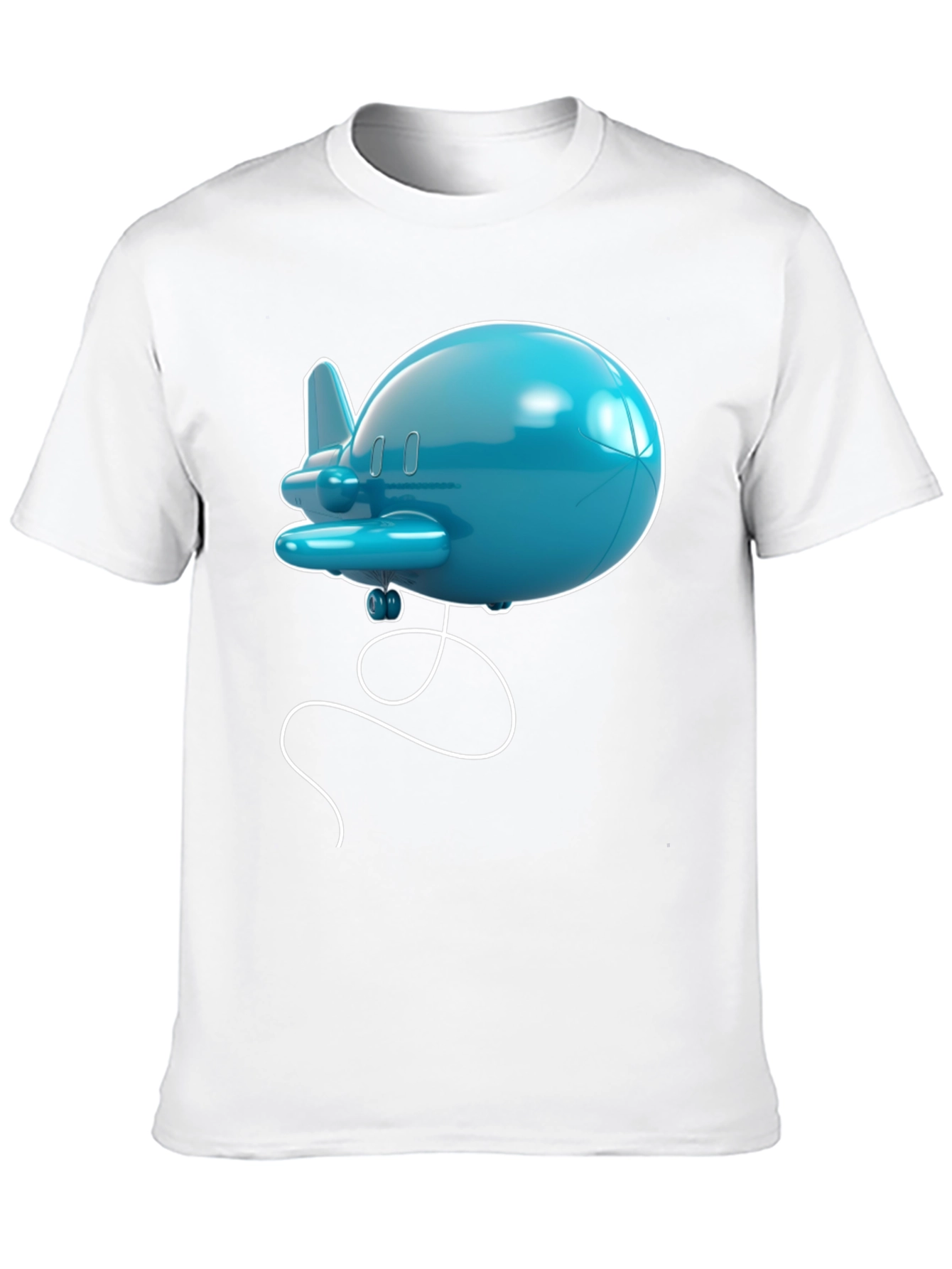 Cartoon Airplane Graphic Tee - Black T-Shirt