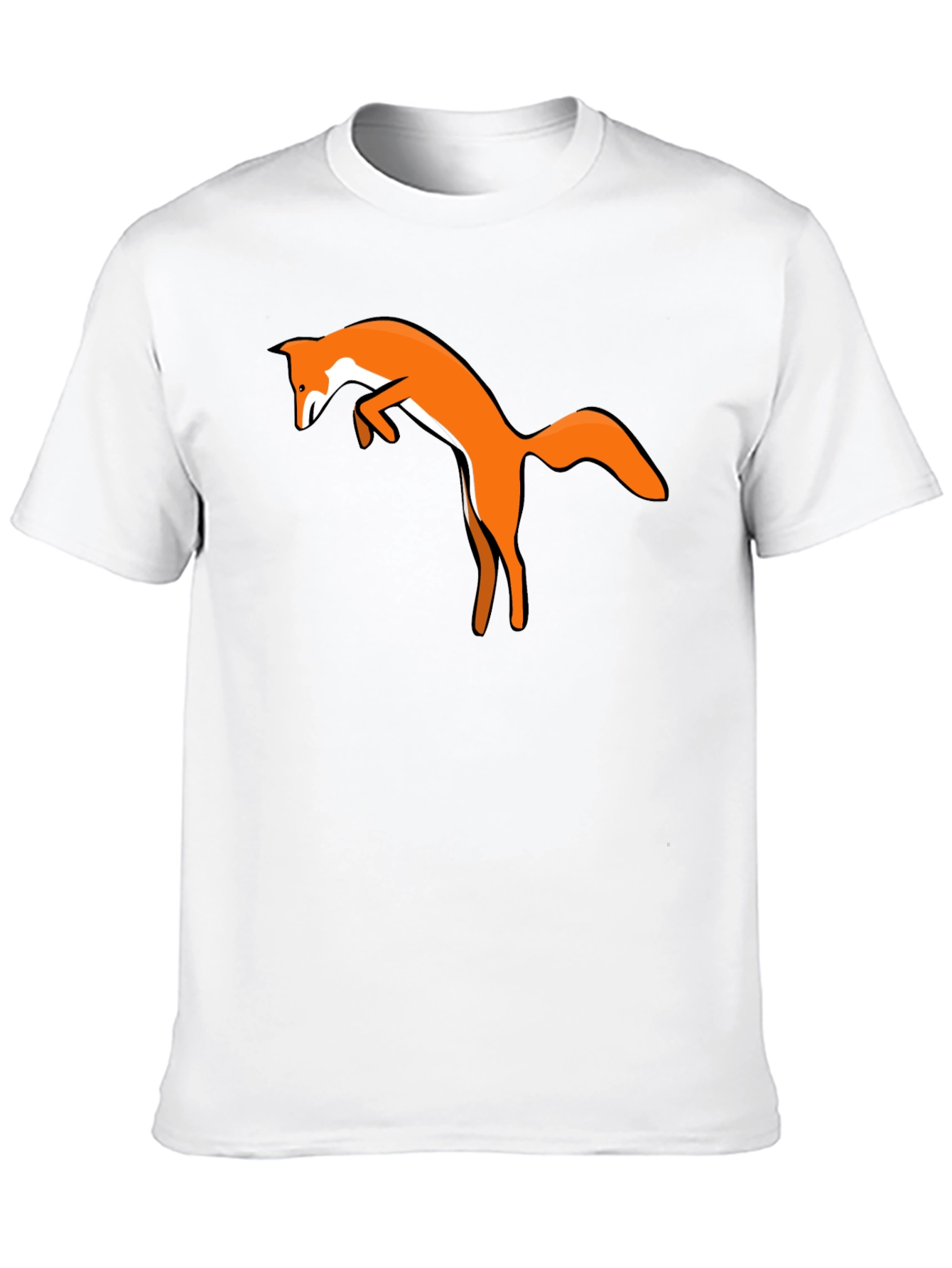 Black T-Shirt with Jumping Fox Design