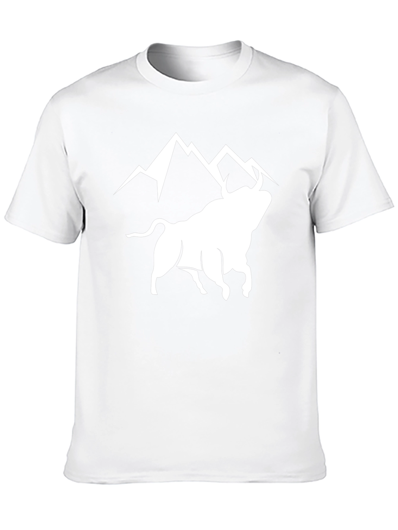 Bull & Mountain Graphic Tee - Stylish Black T-Shirt