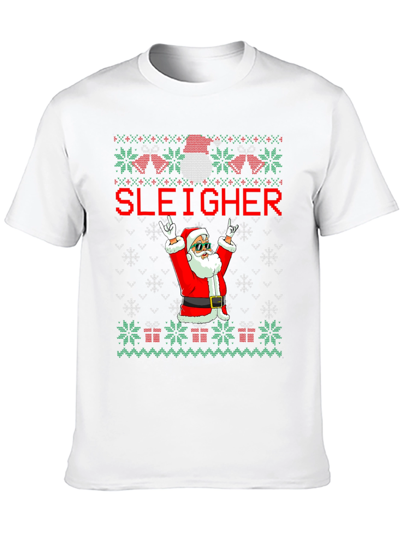 Sleigher Santa Ugly Christmas Sweater T-Shirt