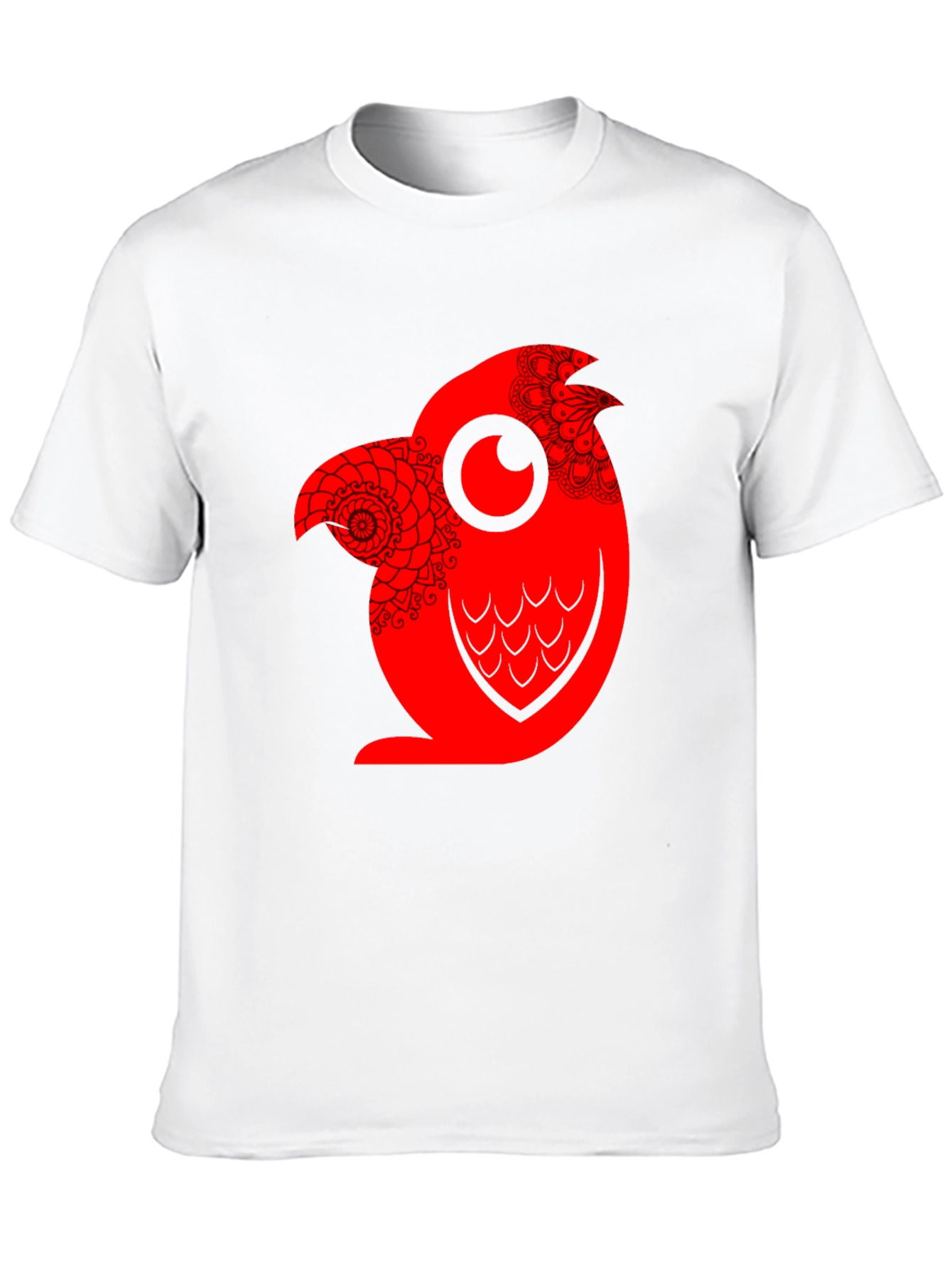 Red Owl Graphic Print Mens Black T-Shirt