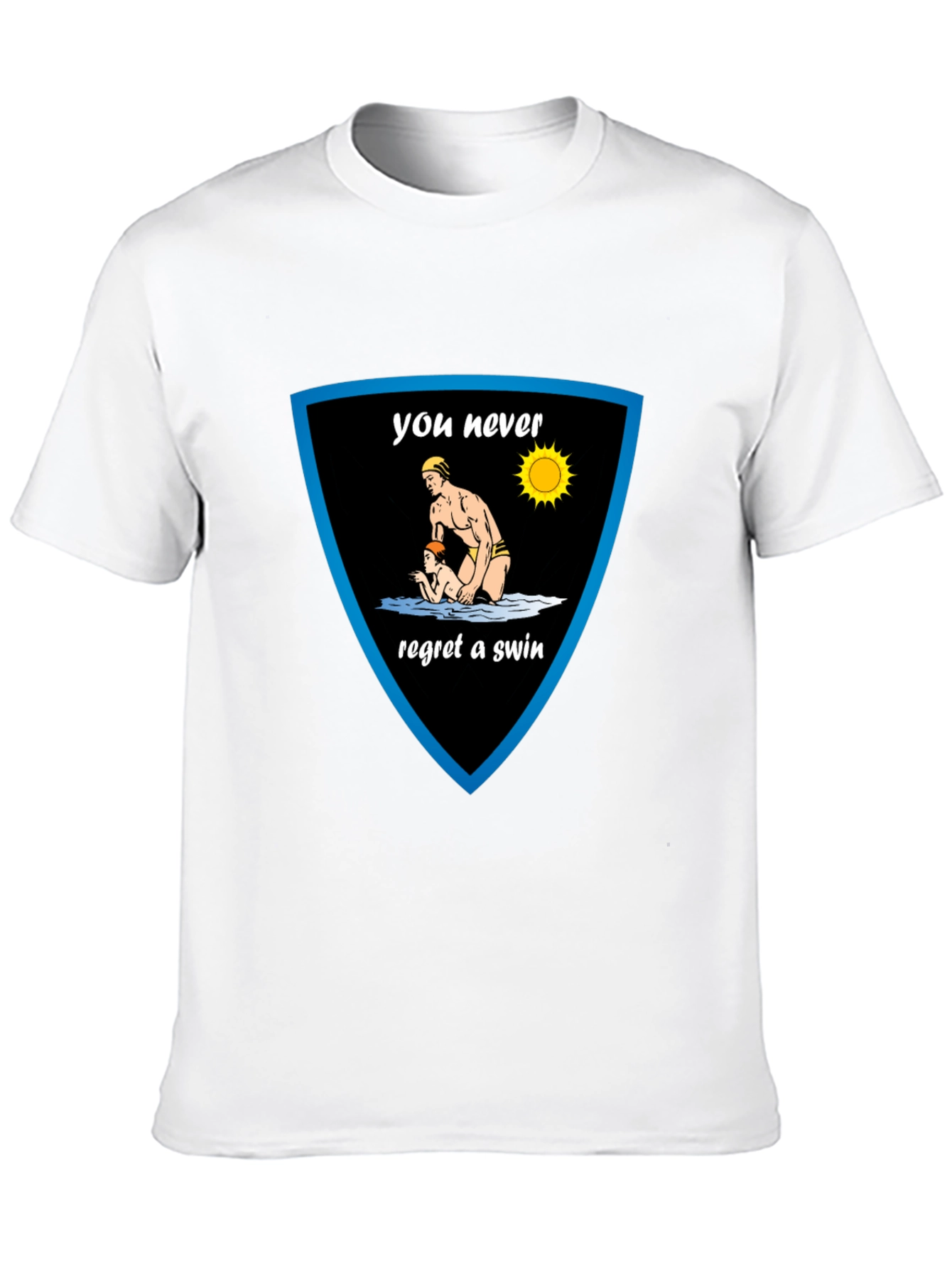 You Never Regret A Swim Black Graphic Tee