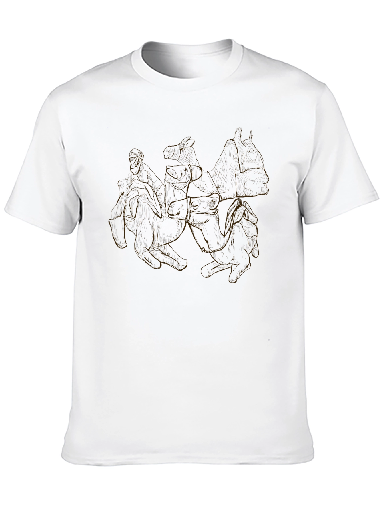 Abstract Graphic Tee - Black Crew Neck Shirt