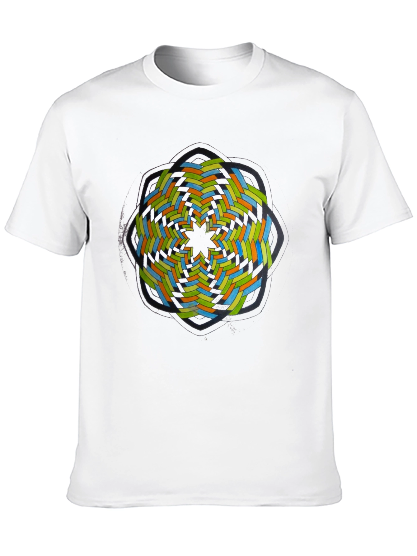 Abstract Geometric Graphic Tee - Black