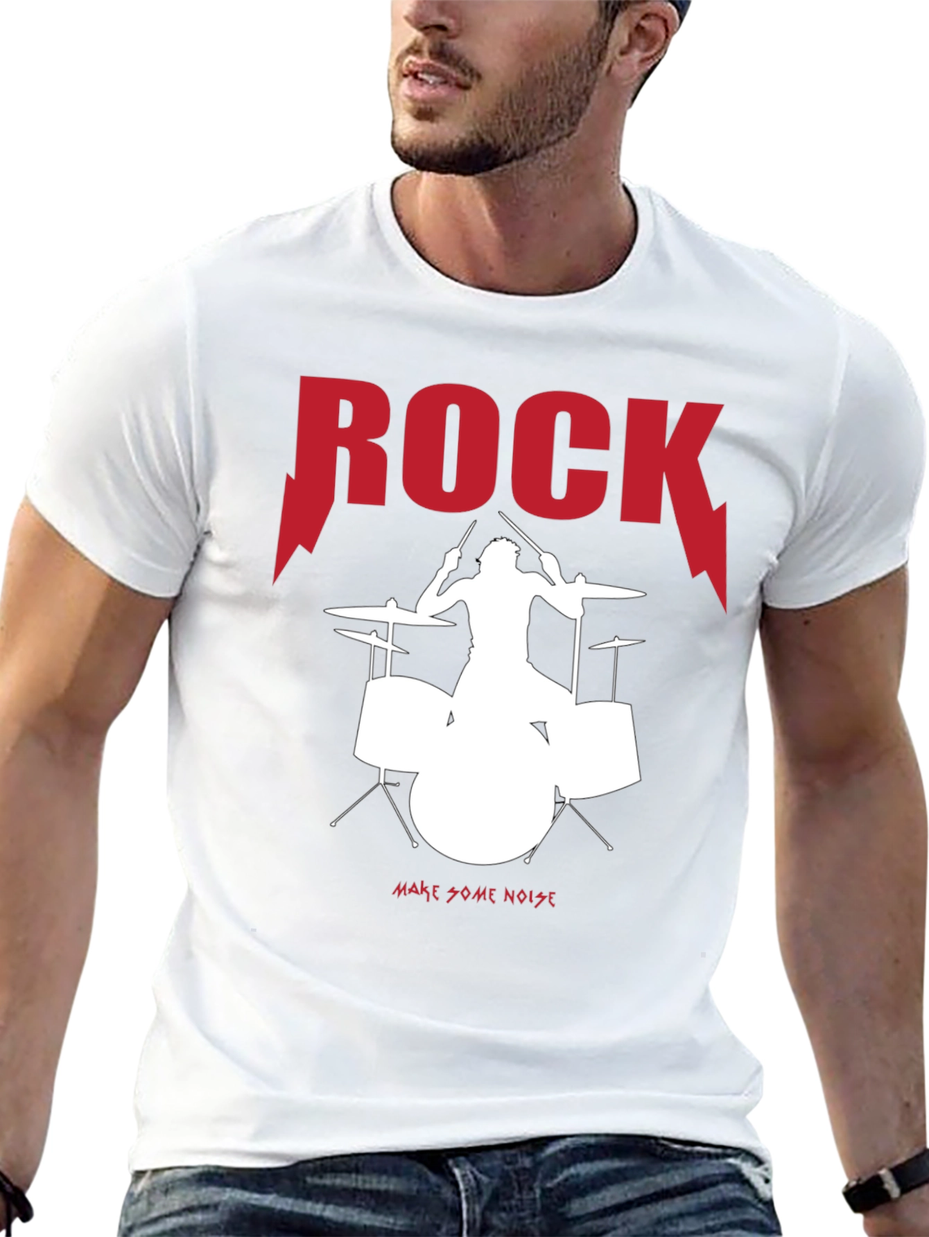 Rock Drummer Graphic Tee - Make Some Noise!