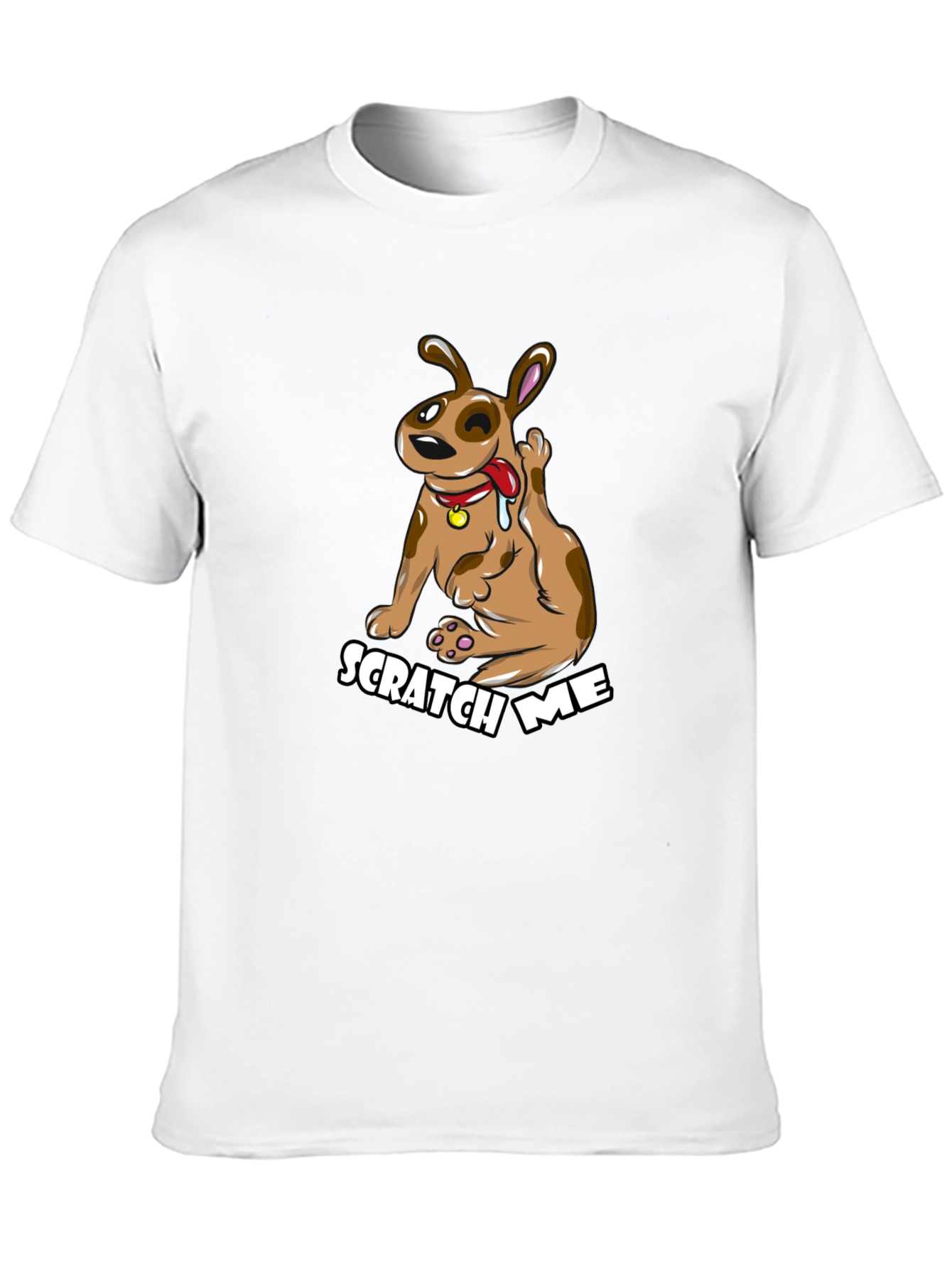 Scratch Me Funny Dog Graphic Tee - Black