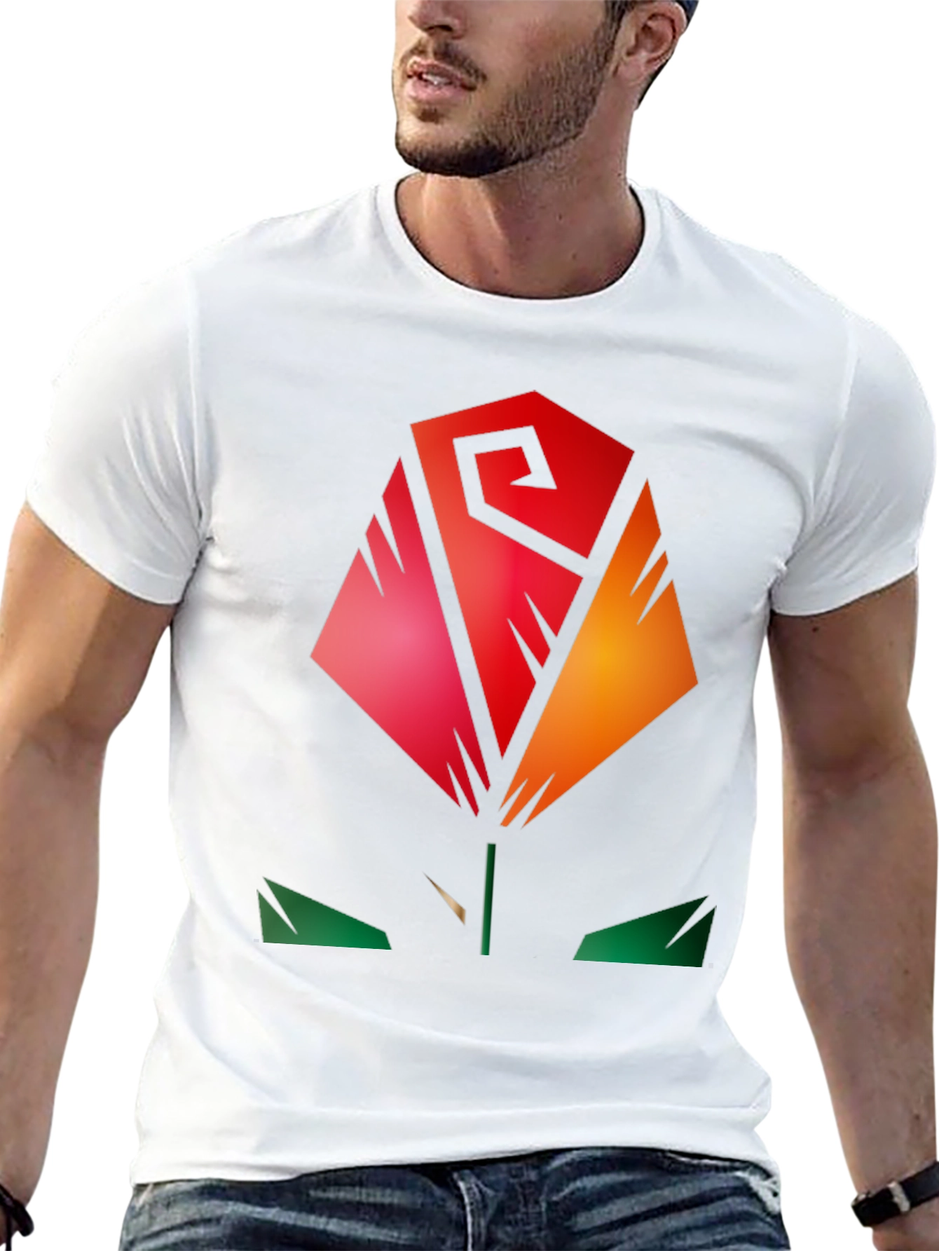 Abstract Rose Graphic Tee - Modern Stylish Shirt