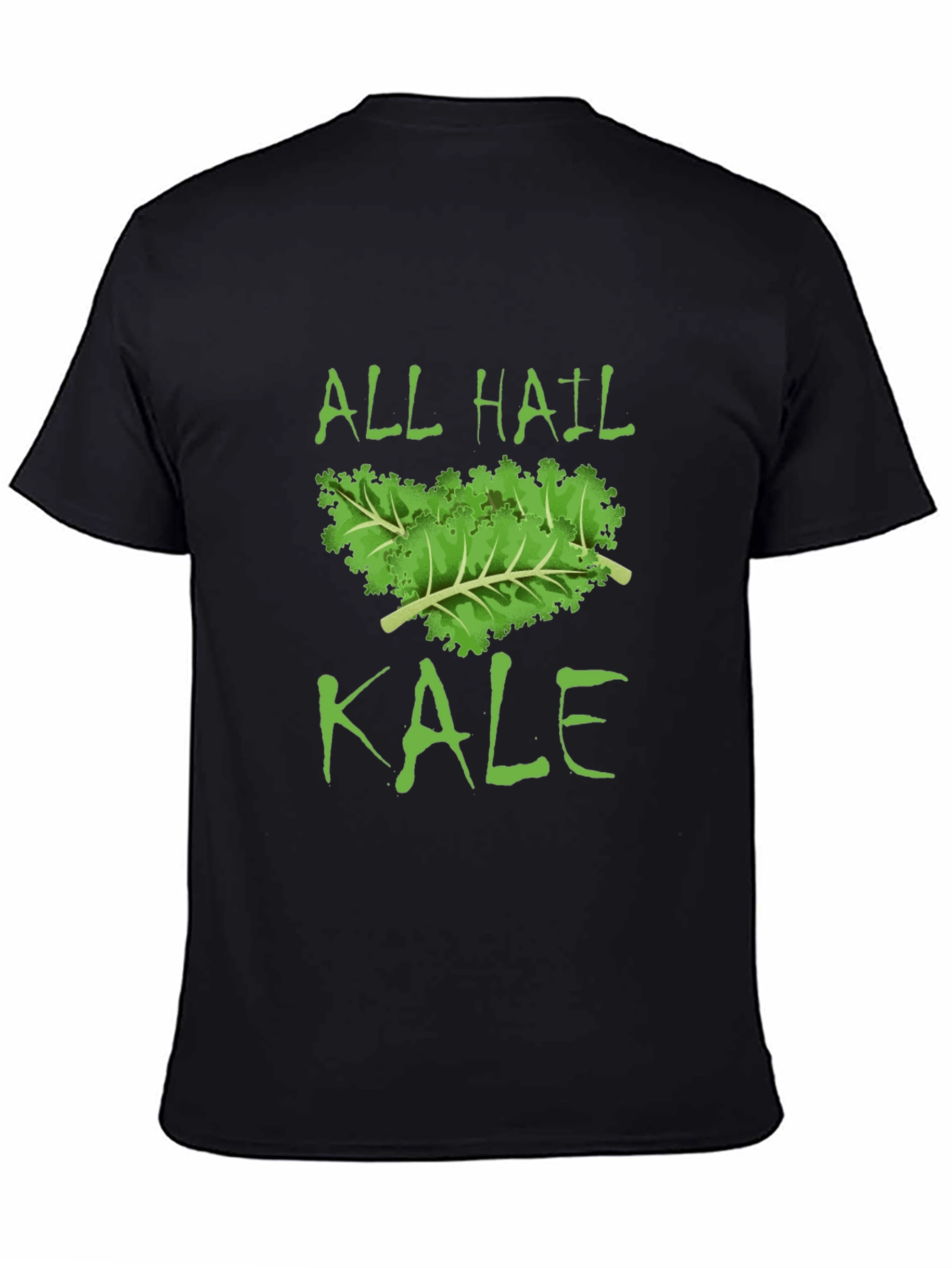 All Hail Kale Graphic Print Black T-Shirt
