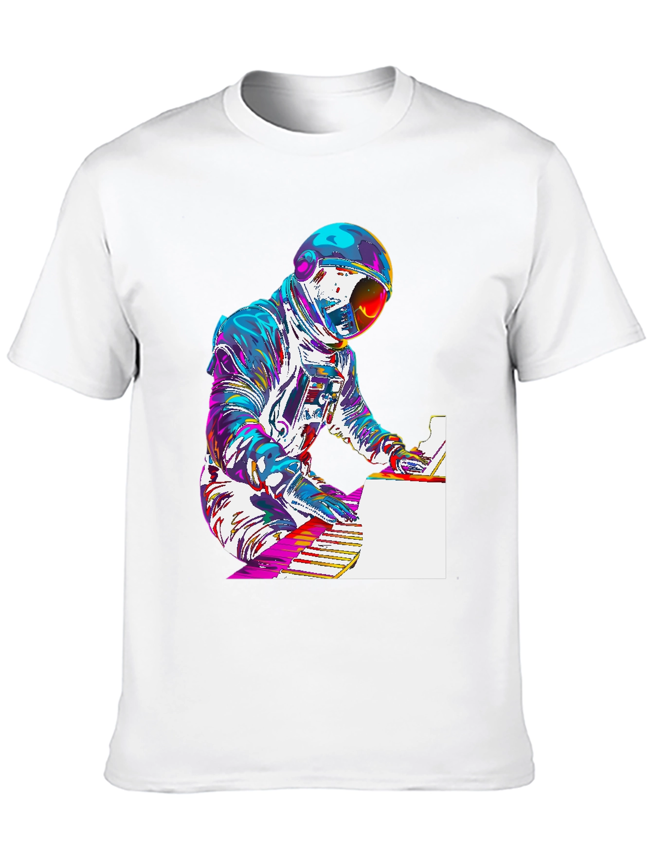 Astronaut Piano Player Graphic T-Shirt