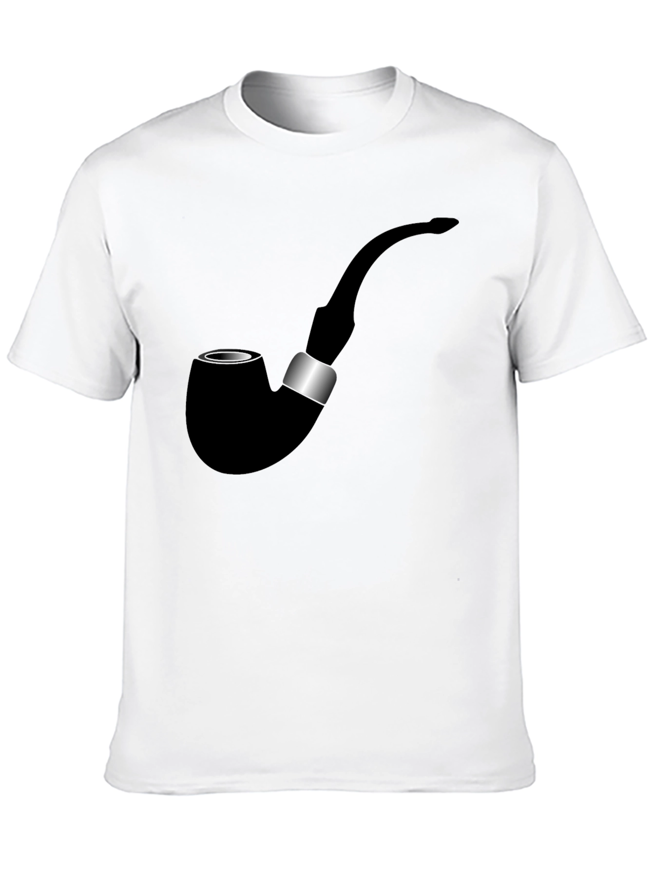 Stylish Black T-Shirt with Smoking Pipe Graphic