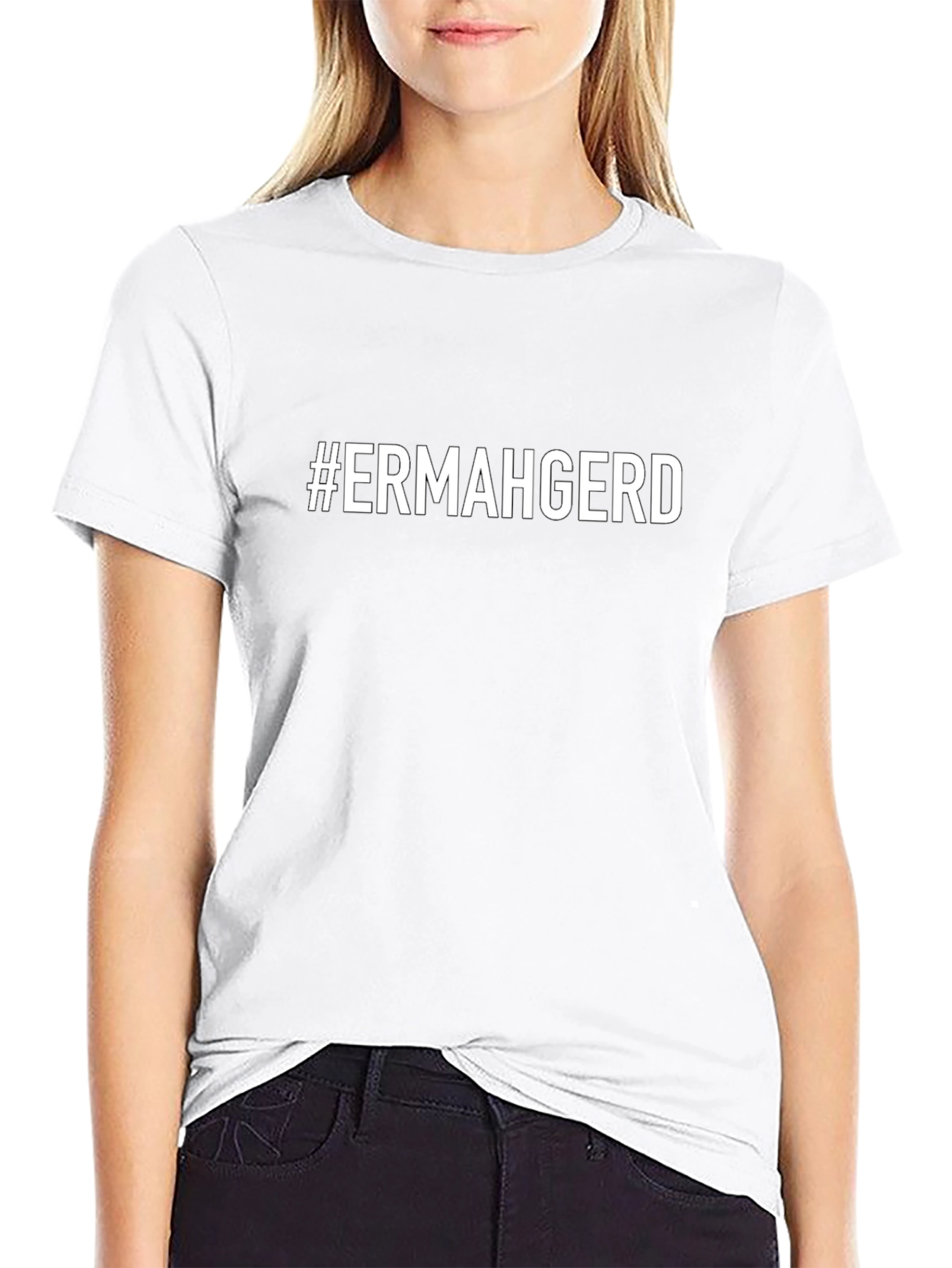 #ERMAHGERD Graphic Tee - Black Crew Neck T-Shirt