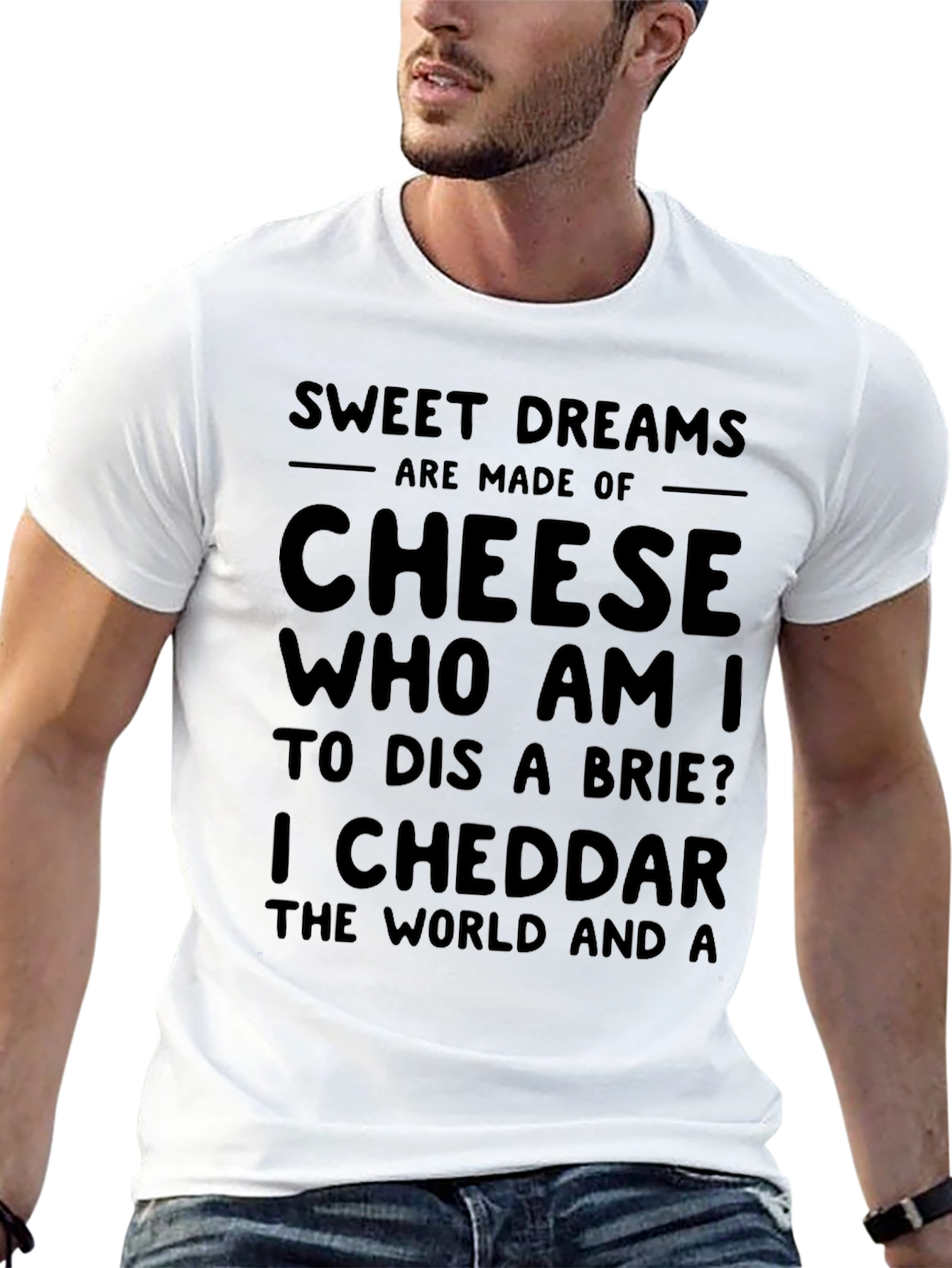 Sweet Dreams Cheese Pun T-Shirt Funny Foodie Tee