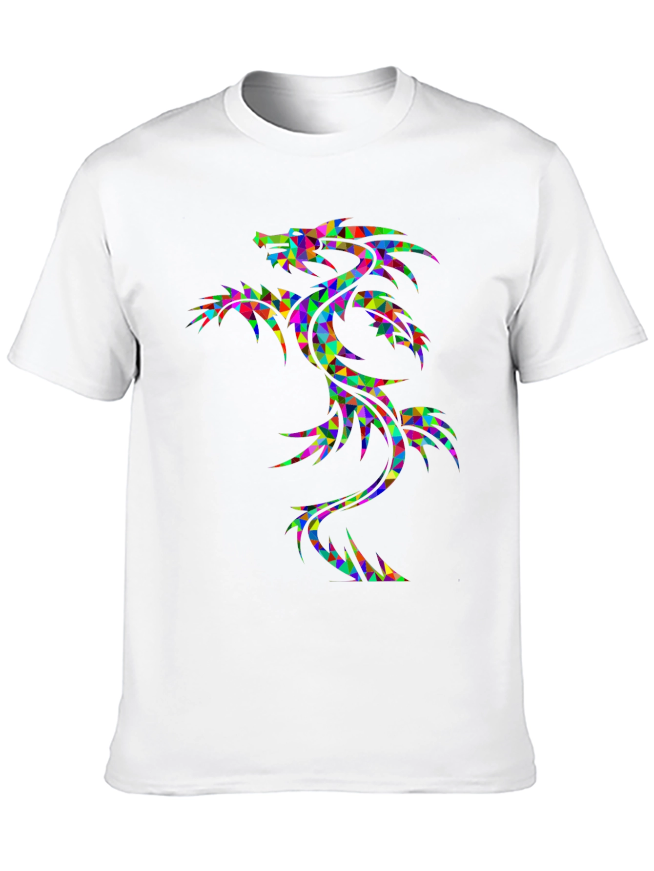 Geometric Dragon Graphic Tee - Bold Black Shirt