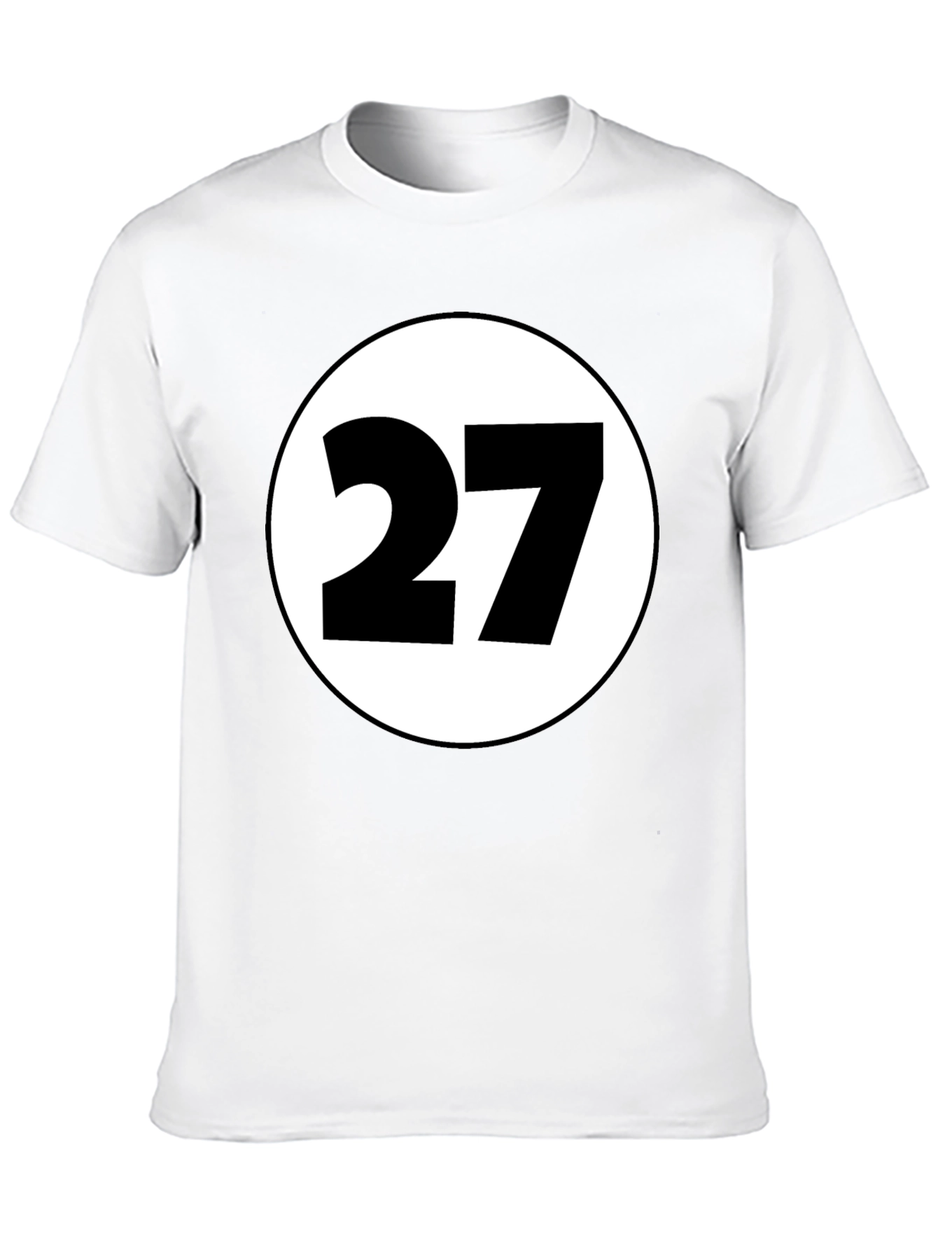 Black T-Shirt with White Circle and Number 27