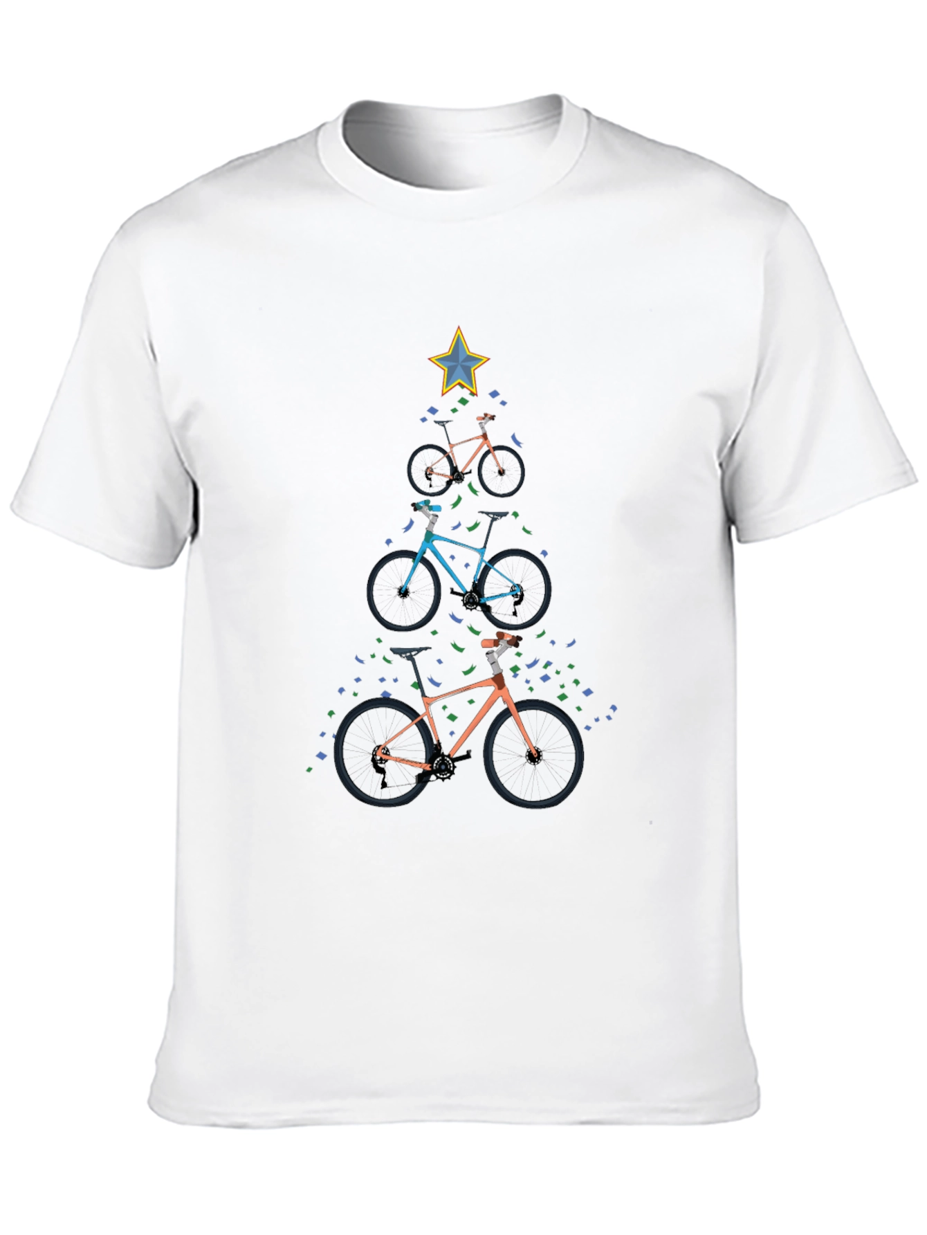 Bike Christmas Tree Graphic T-Shirt