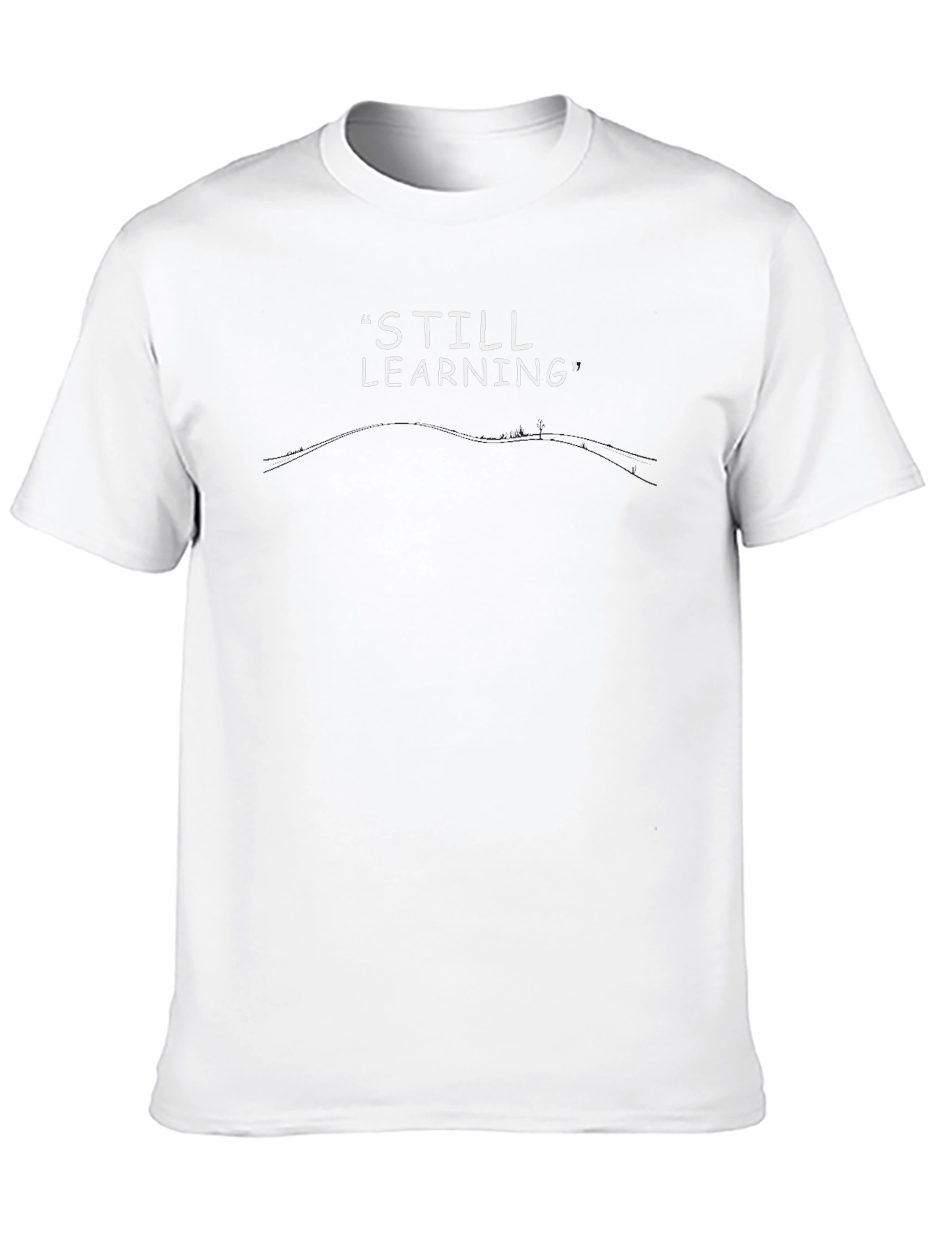 Still Learning Graphic Tee - Black Cotton Comfort