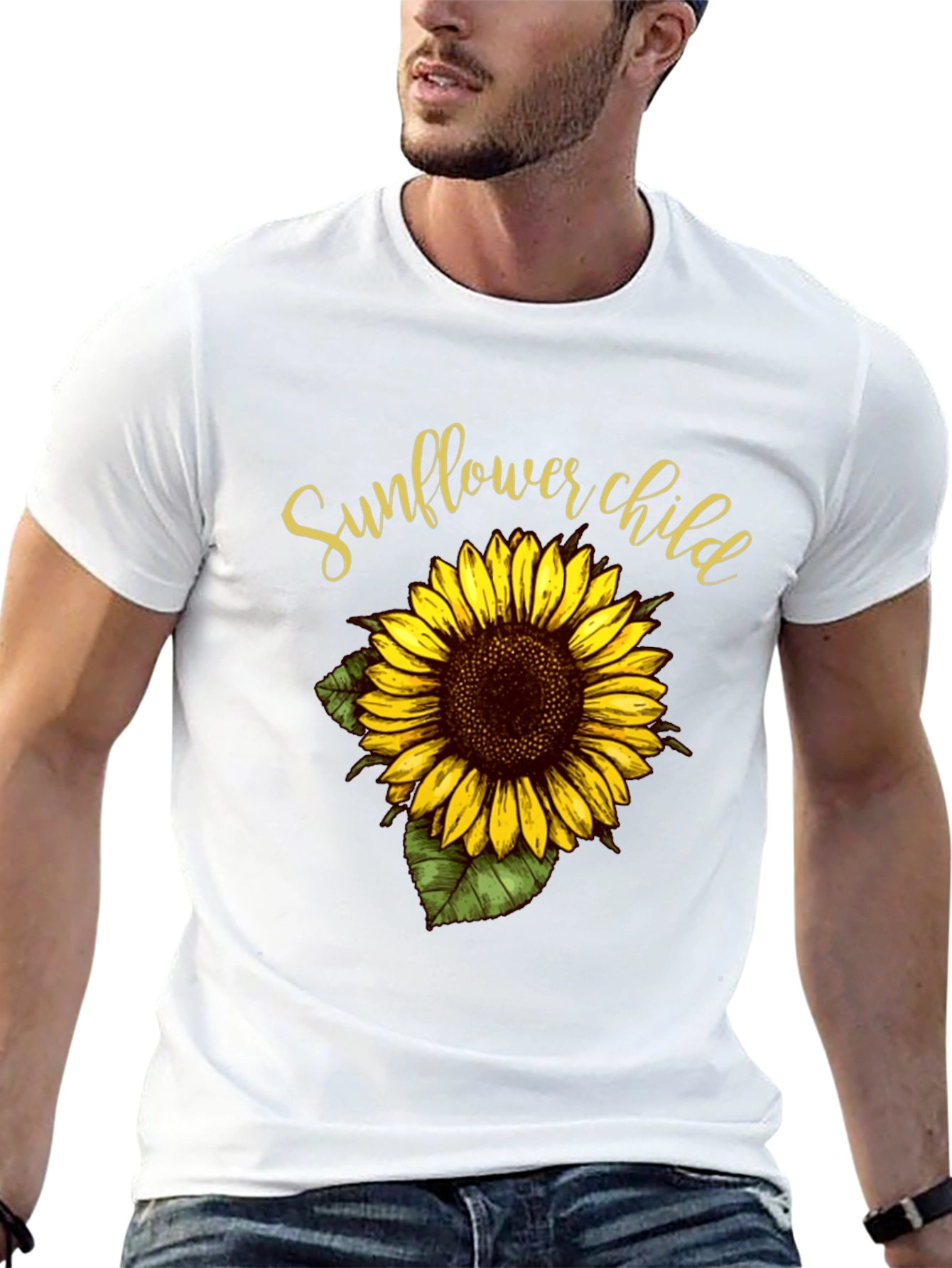 Sunflower Child Graphic Tee - Black