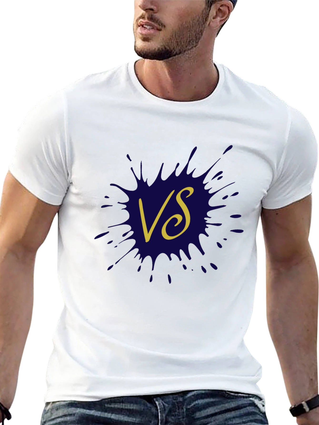 Versus Graphic Tee - Trendy Black Cotton T-Shirt