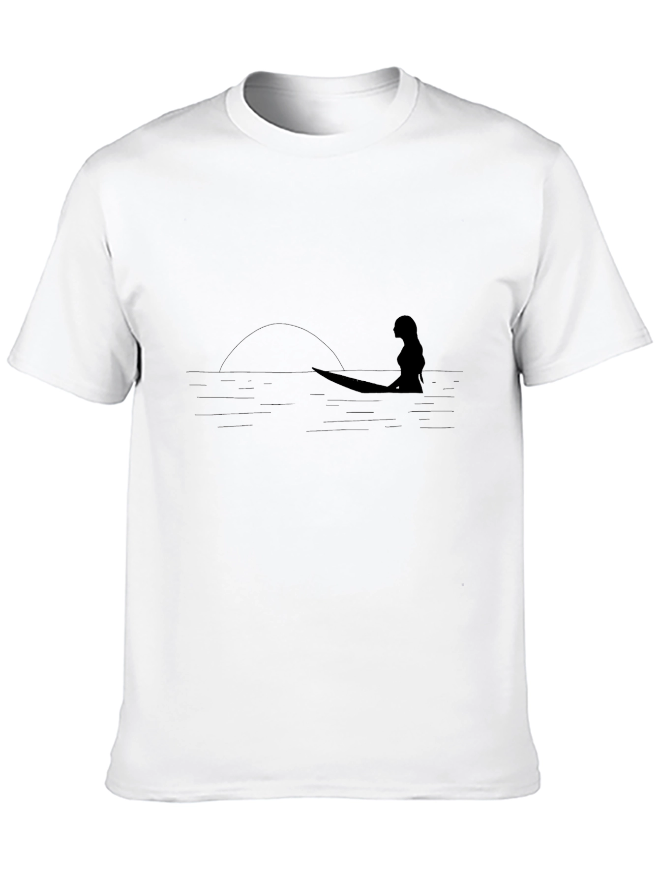 Surfer Silhouette Black Graphic Tee