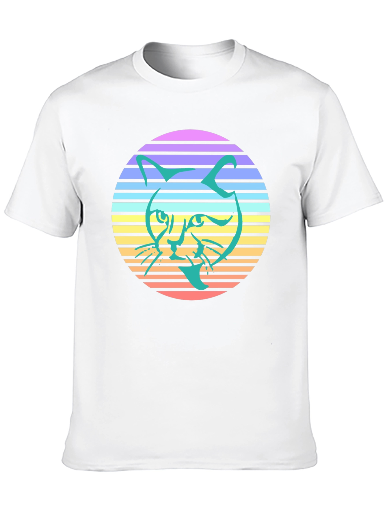 Retro Cat Graphic Tee - Stylish Black T-Shirt