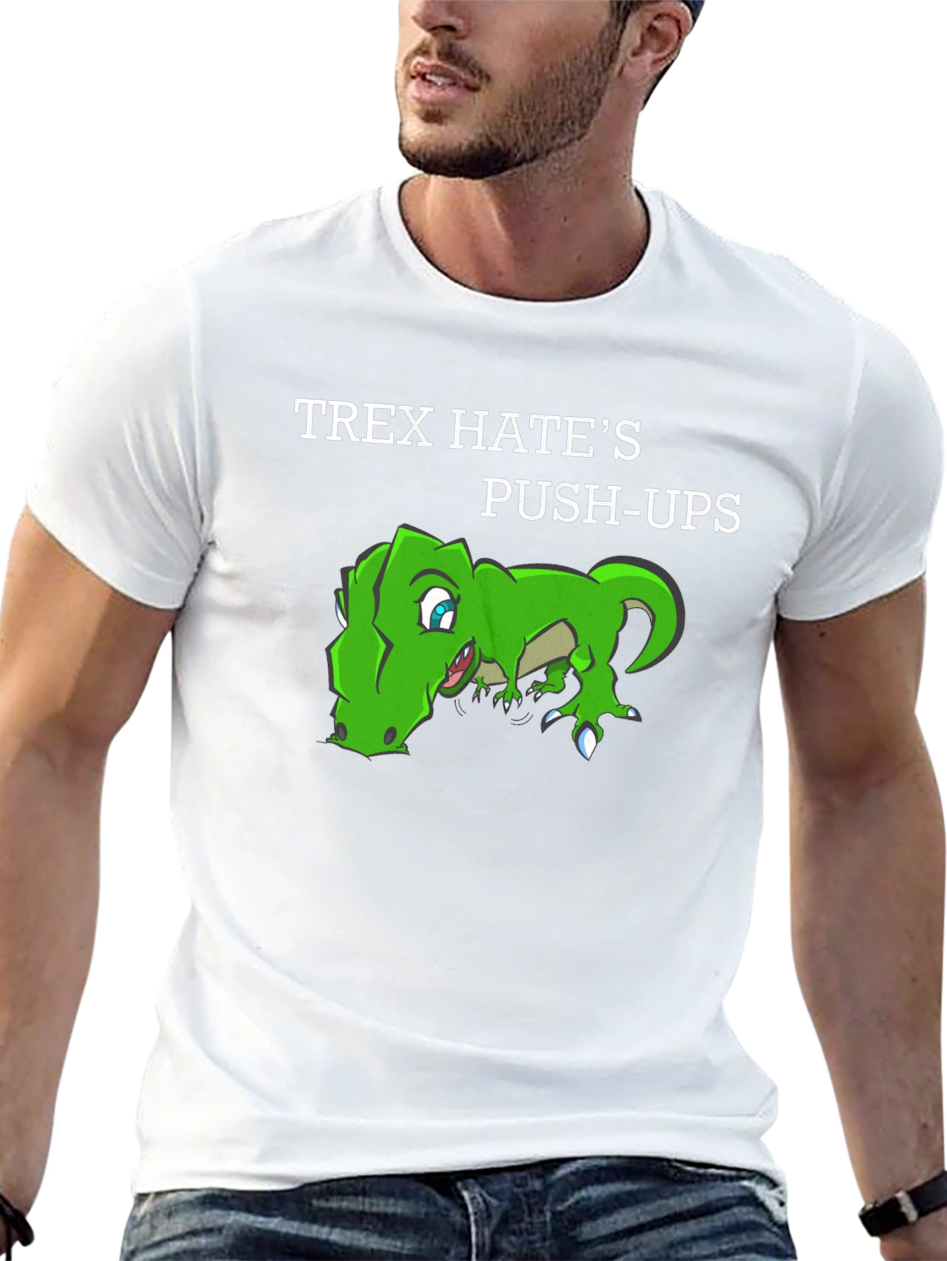 T-Rex Hates Push-Ups Graphic T-Shirt