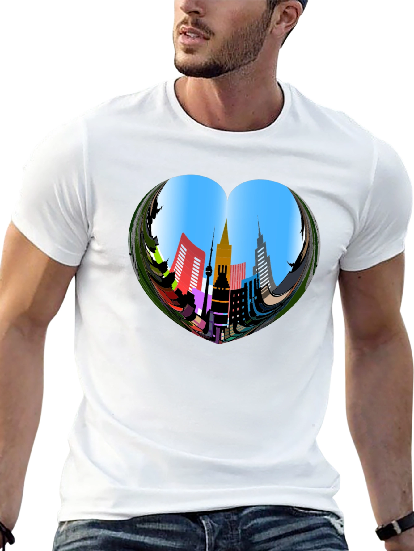 Urban Heart Tee - Cityscape Design