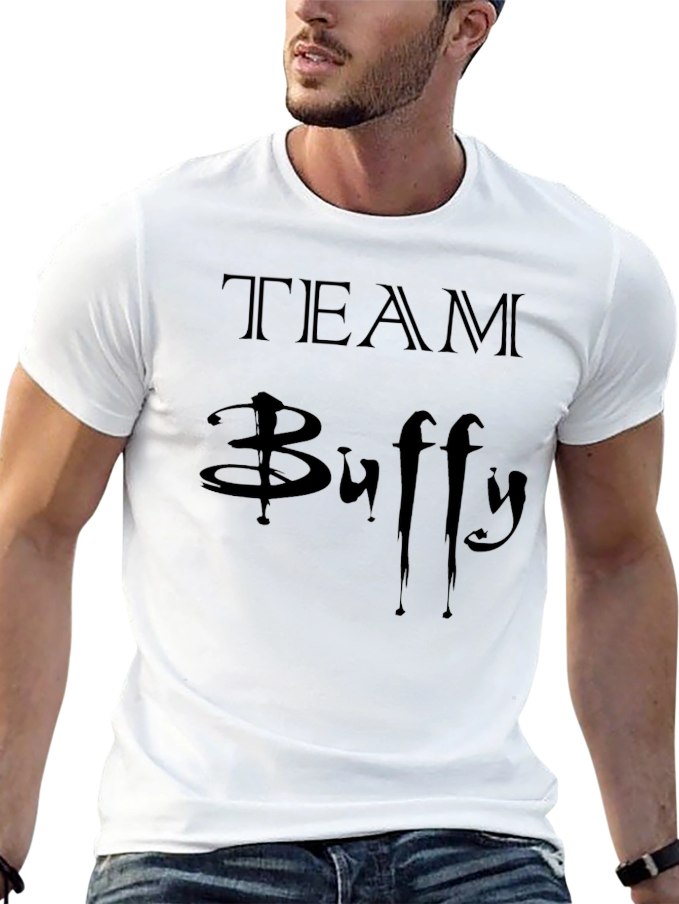 Team Buffy Graphic Tee - Black Cotton T-Shirt