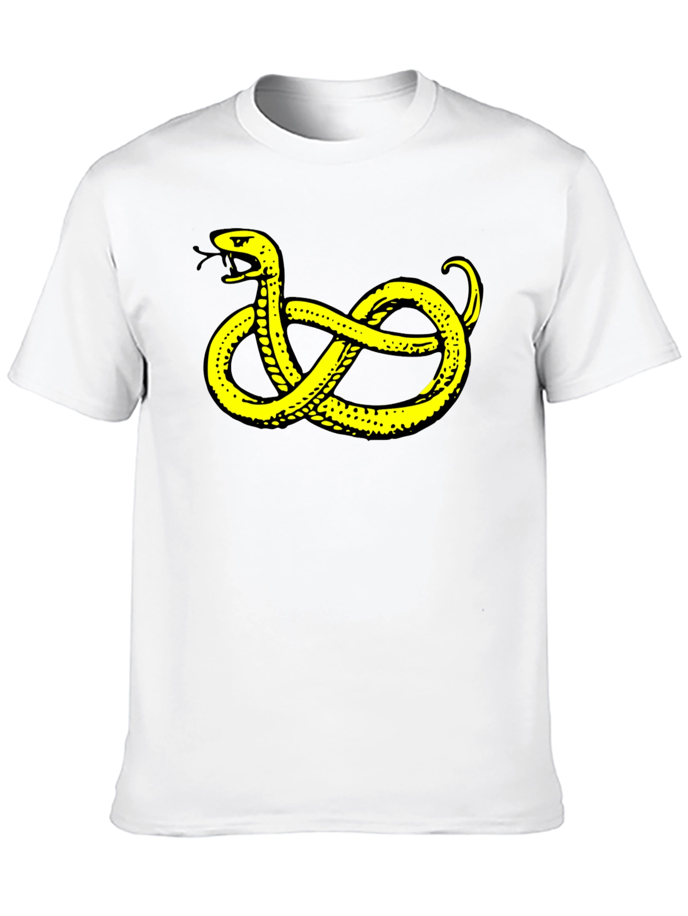 Black T-Shirt with Yellow Snake Design