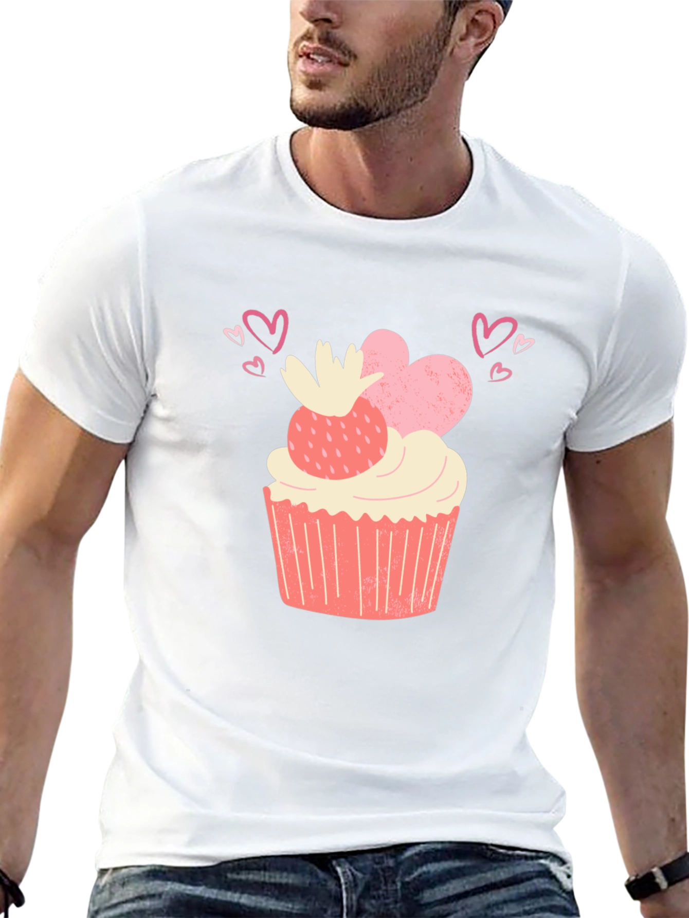 Sweet Treat Tee - Cupcake & Hearts Graphic T-Shirt