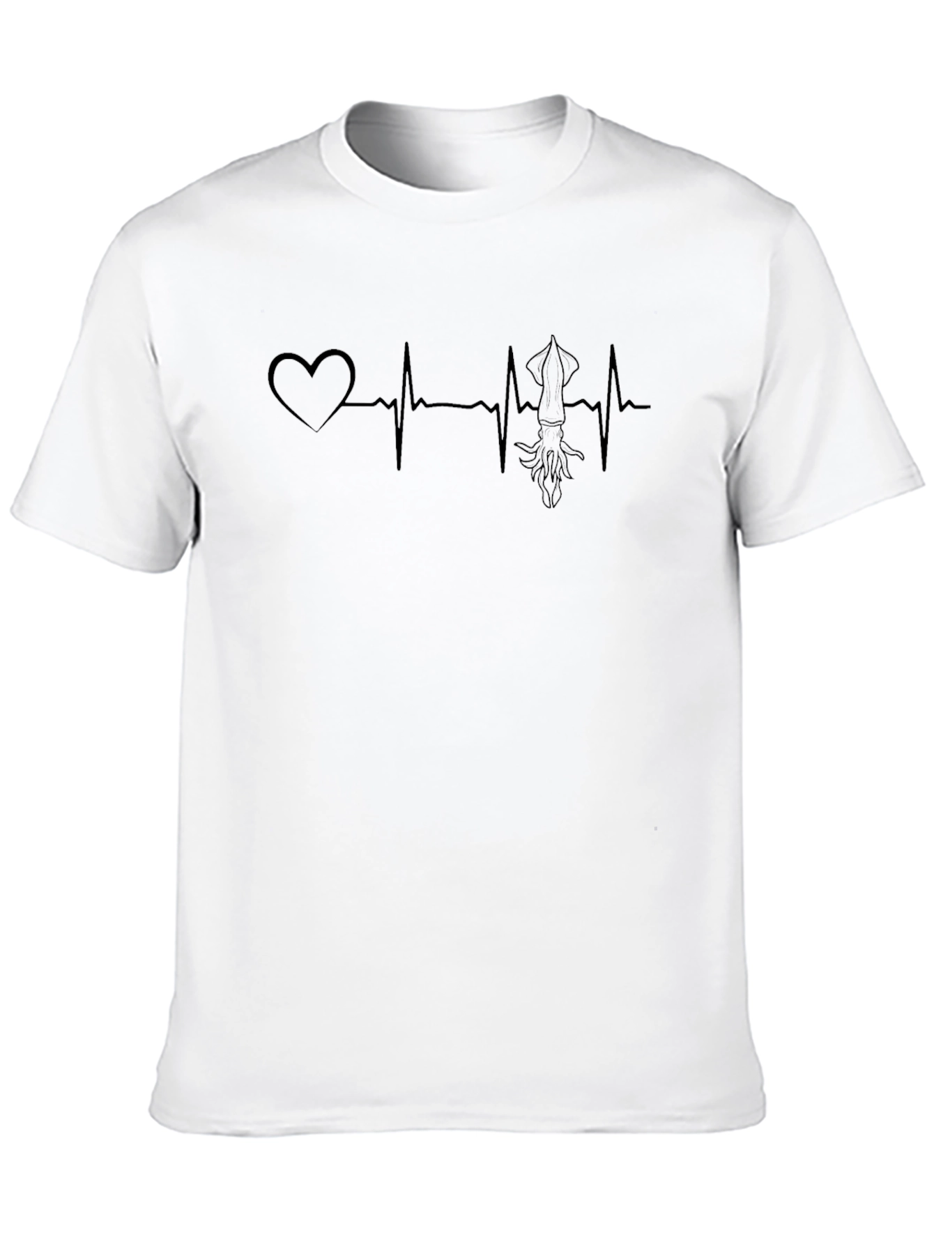 Squid Heartbeat T-Shirt - Black Graphic Tee