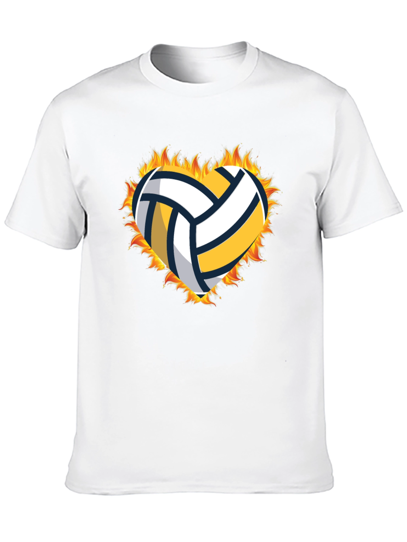 Volleyball Heart in Flames Graphic T-Shirt